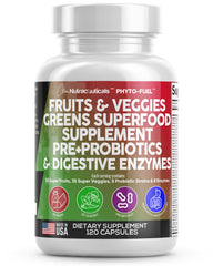 Clean Nutraceuticals Reds & Greens bottle shows a complete daily superfood blend for nutrition.