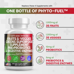Close-up of Clean Nutraceuticals Reds & Greens capsules ready for daily use.
