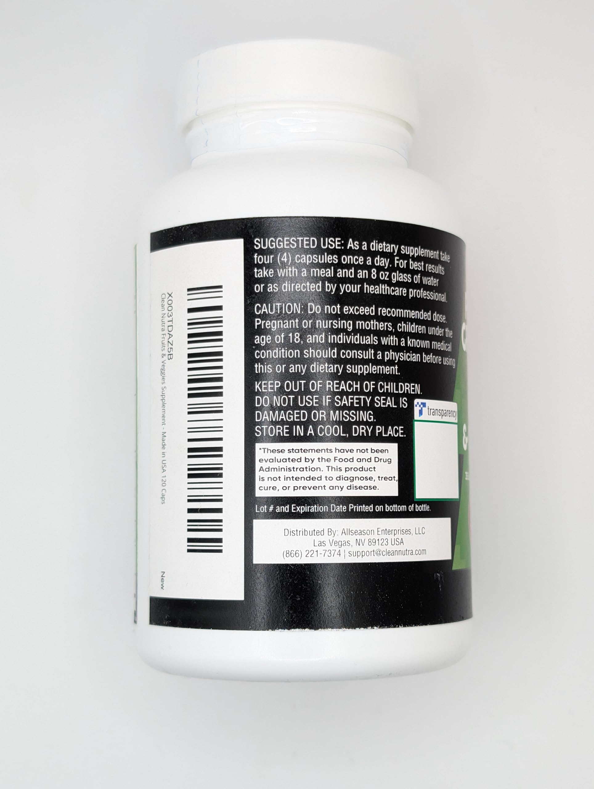 Clean Nutraceuticals Reds & Greens digestive enzymes hint at improved digestion with meals.