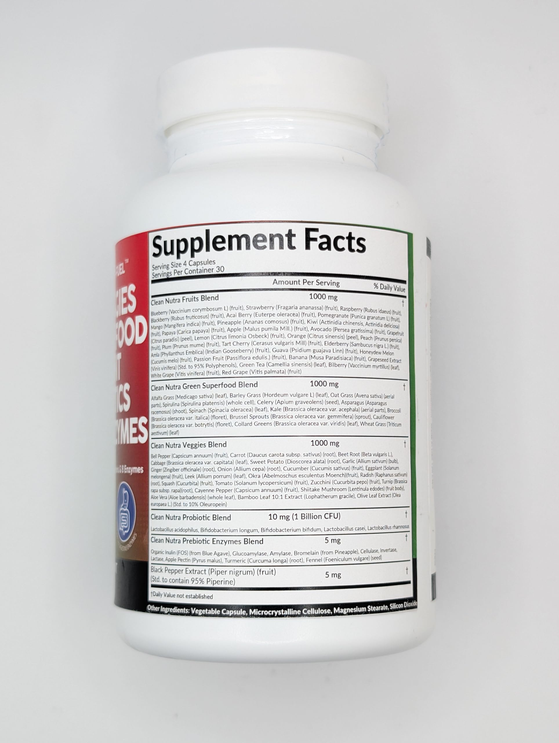 Clean Nutraceuticals Reds & Greens probiotics and prebiotics support gut-friendly balance.