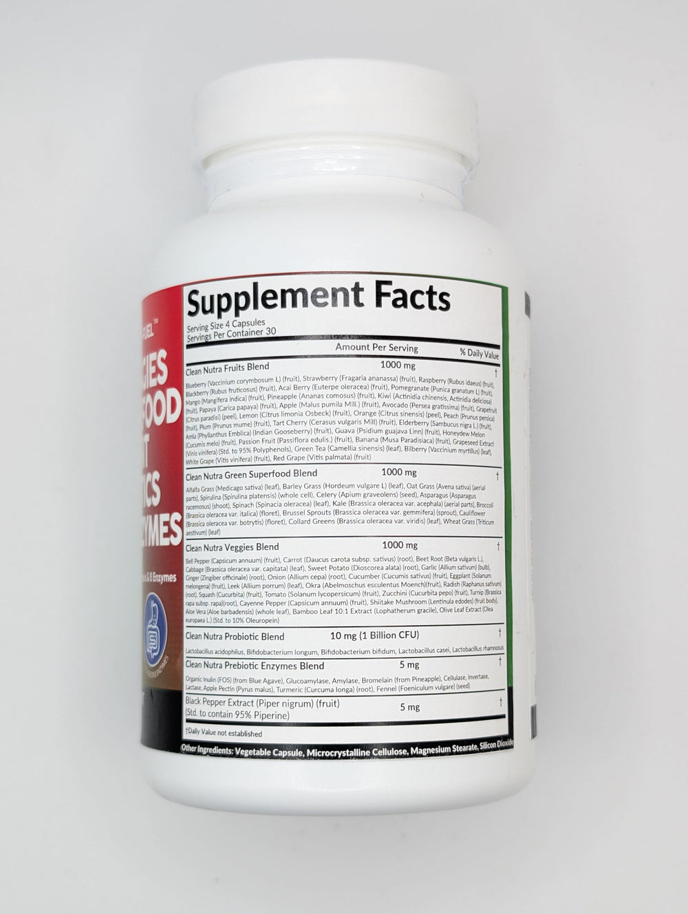 Clean Nutraceuticals Reds & Greens probiotics and prebiotics support gut-friendly balance.
