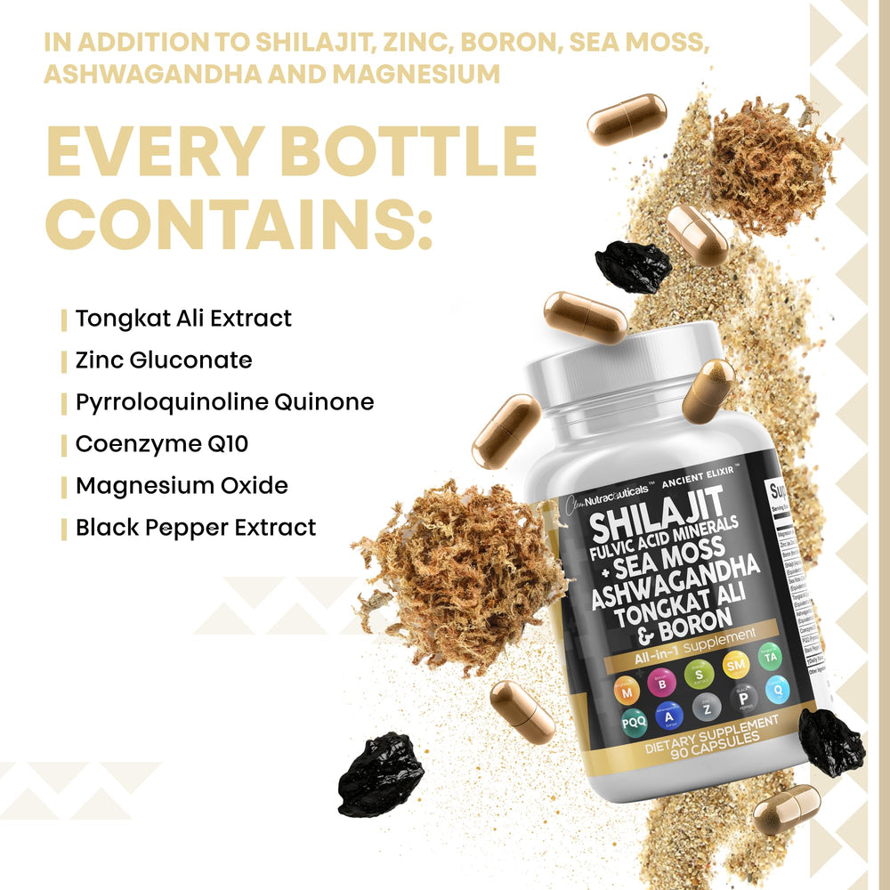 Clean Nutraceuticals fulvic acid capsules highlight a natural wellness boost.