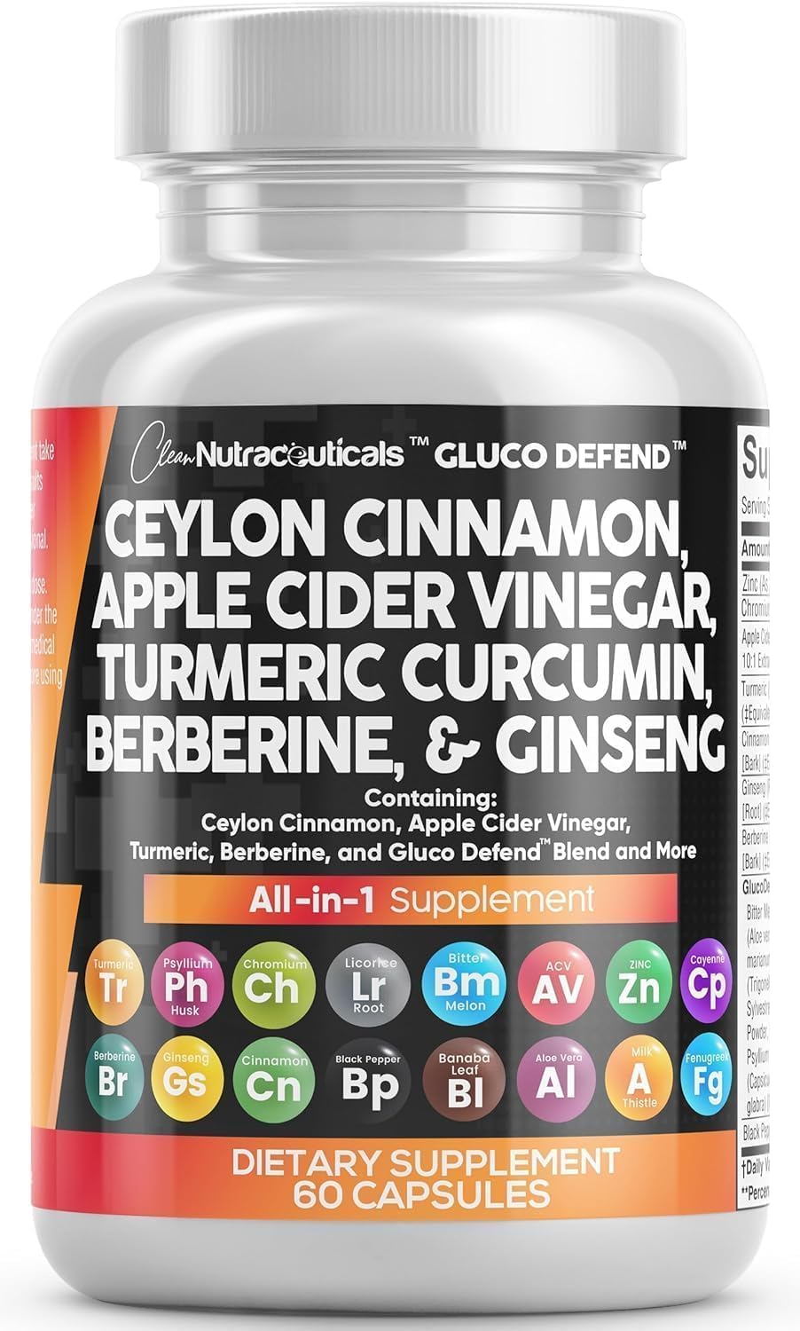 Clean Nutraceuticals Gluco Defend bottle front for daily wellness support.