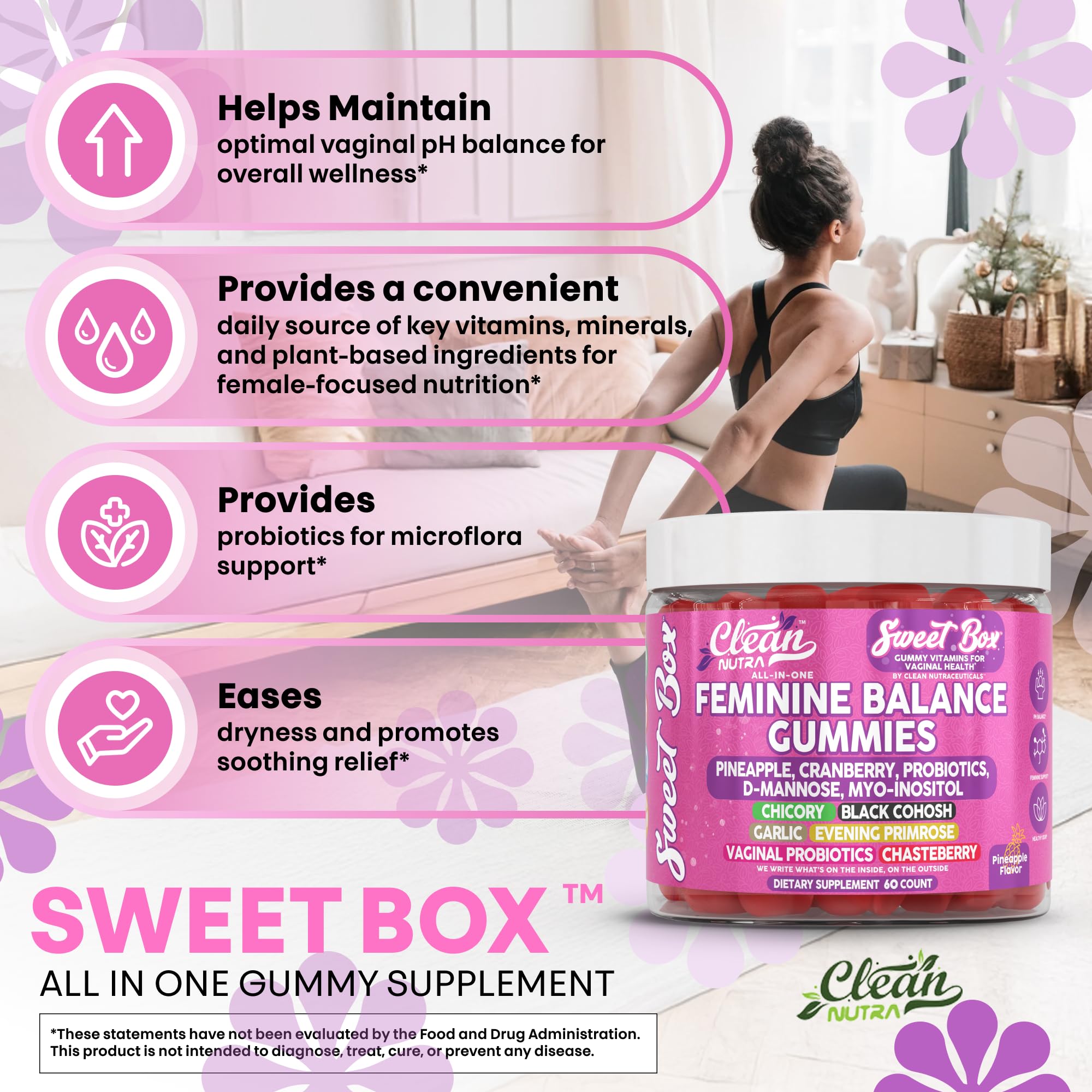Clean Nutraceuticals hormone-support blend with myo-inositol and evening primrose
