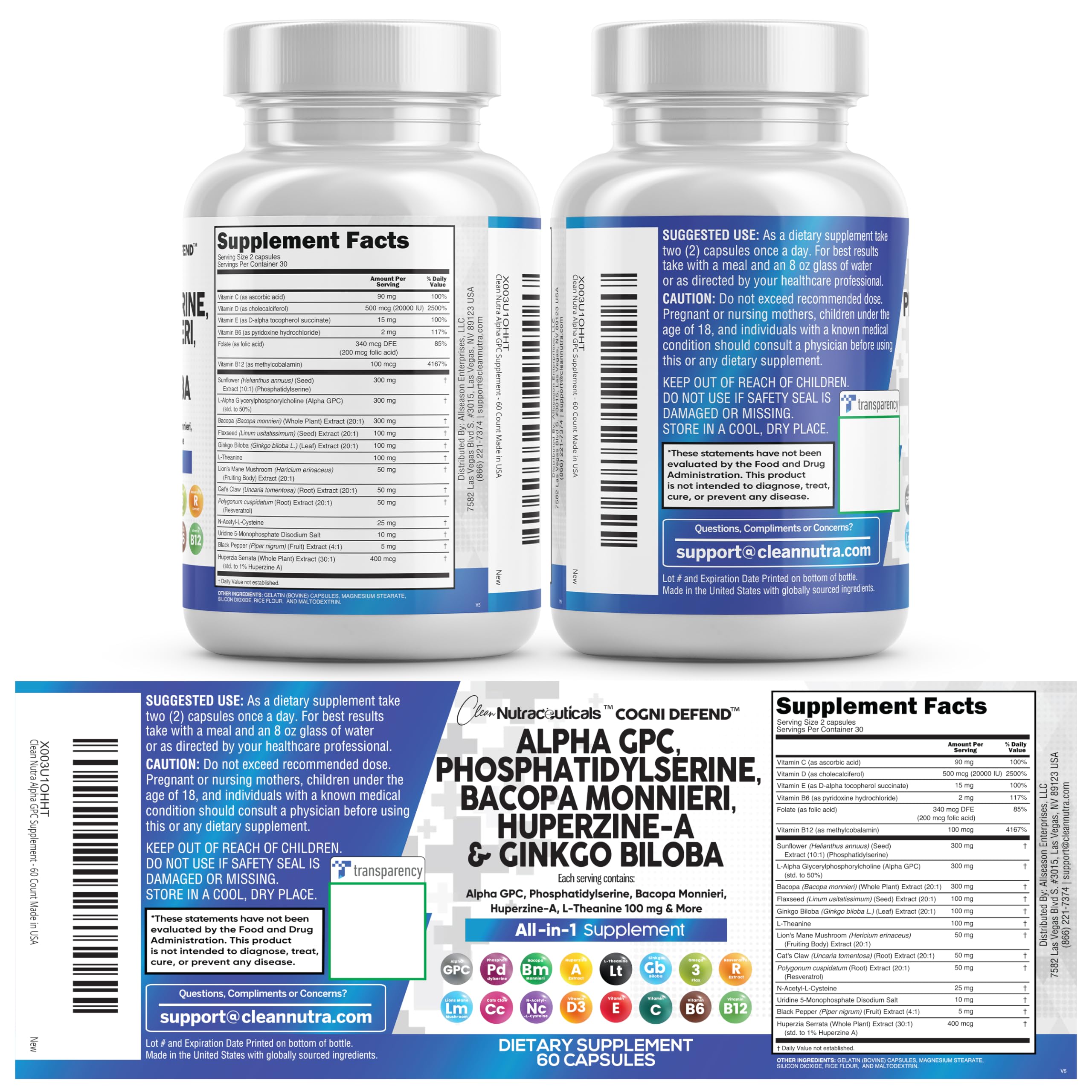 Clean Nutraceuticals ingredients panel view highlighting vetted components.