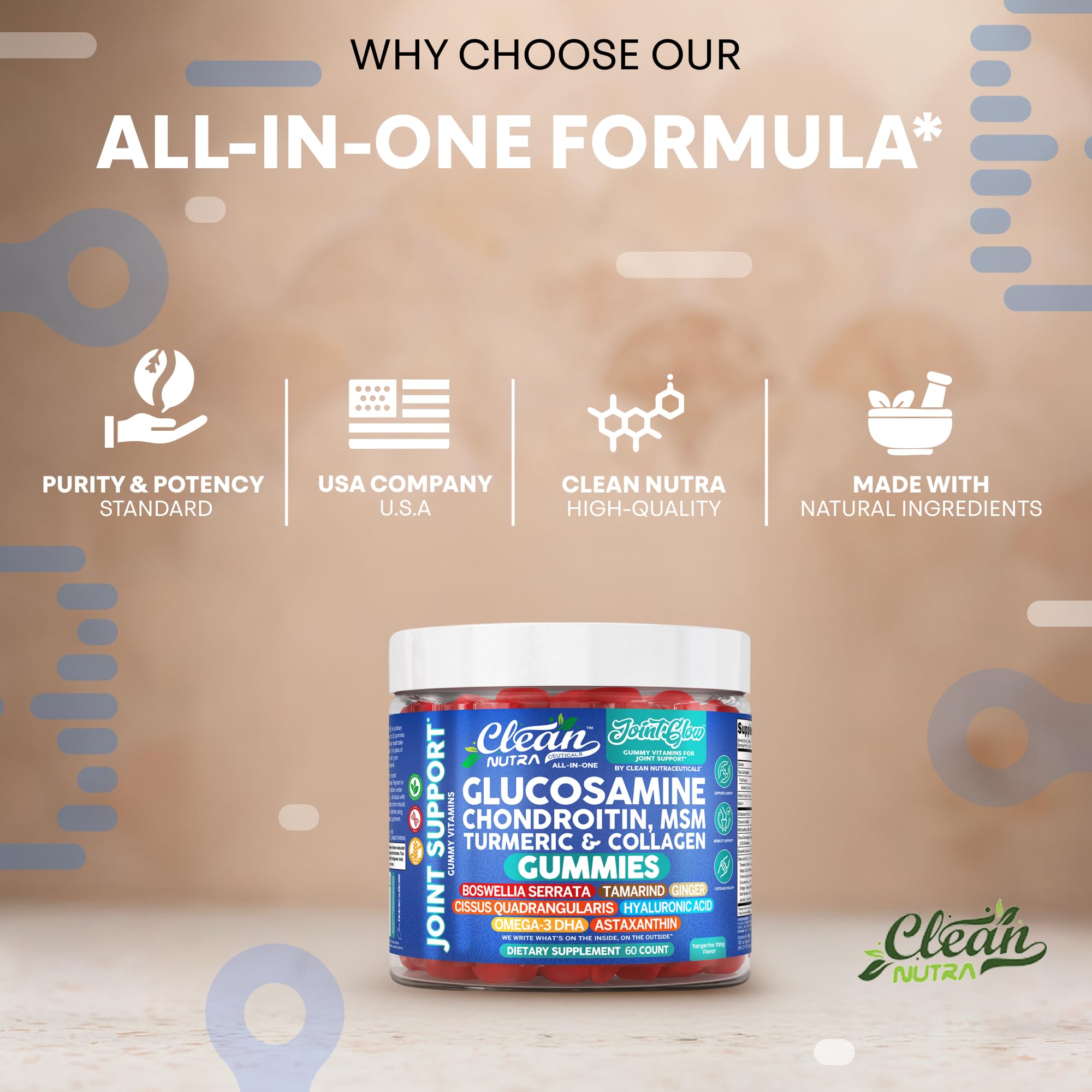 Clean Nutraceuticals Joint Glow Gummy morning routine visuals