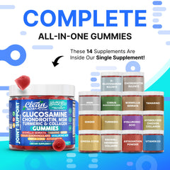 Clean Nutraceuticals Joint Glow Gummy packaging highlights turmeric-ginger blend for joint comfort
