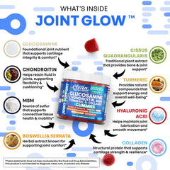 Clean Nutraceuticals Joint Glow Gummy serving two gummies with tangy Tangerine flavor