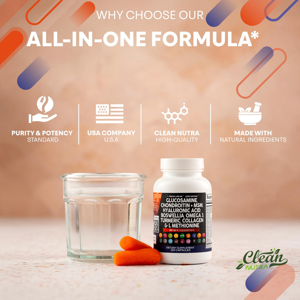 Clean Nutraceuticals knee and hip support for active lifestyles.