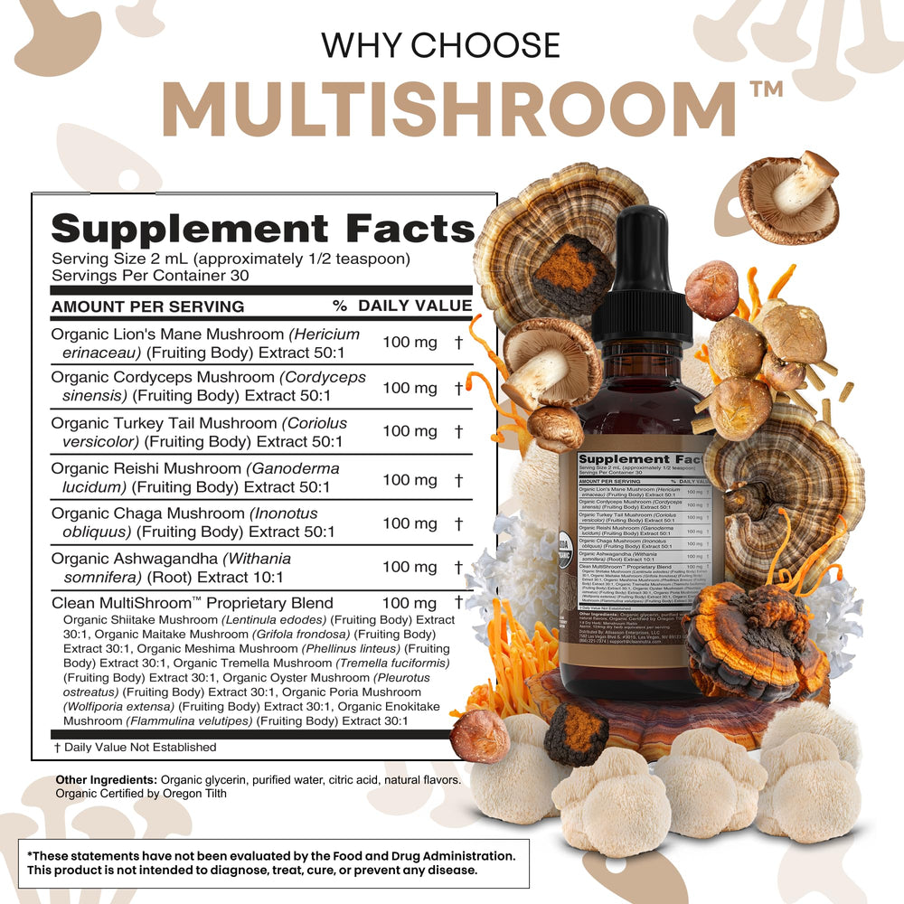 Clean Nutraceuticals Lions Mane trio immunity illustration emphasizes immune balance.