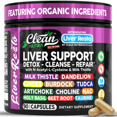 Clean Nutraceuticals Liver Cleanse bottle, premium liver support for daily wellness.