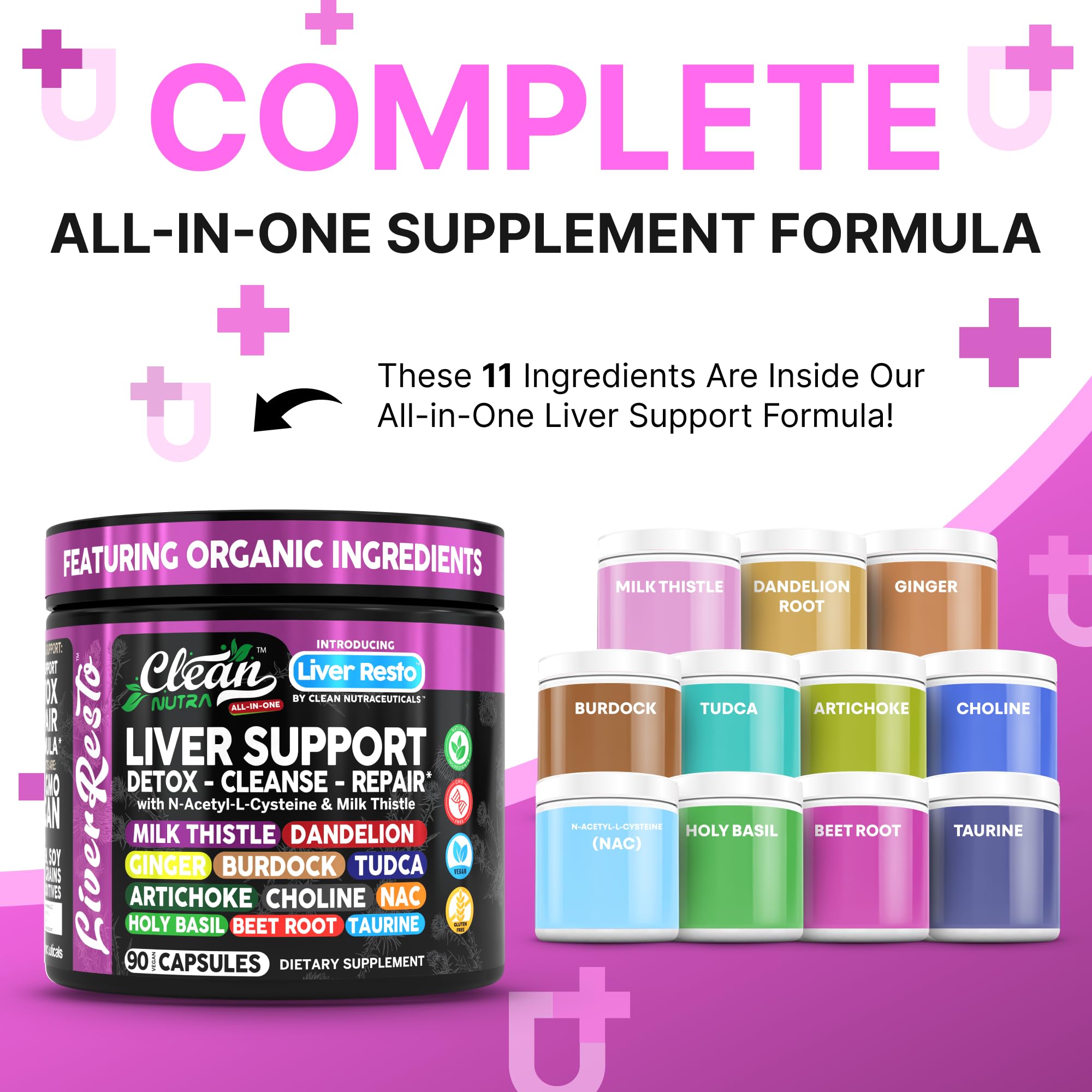 Clean Nutraceuticals Liver Cleanse capsules, convenient daily detox in one serving.