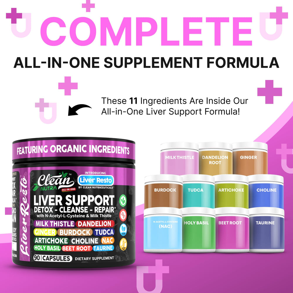 Clean Nutraceuticals Liver Cleanse capsules, convenient daily detox in one serving.