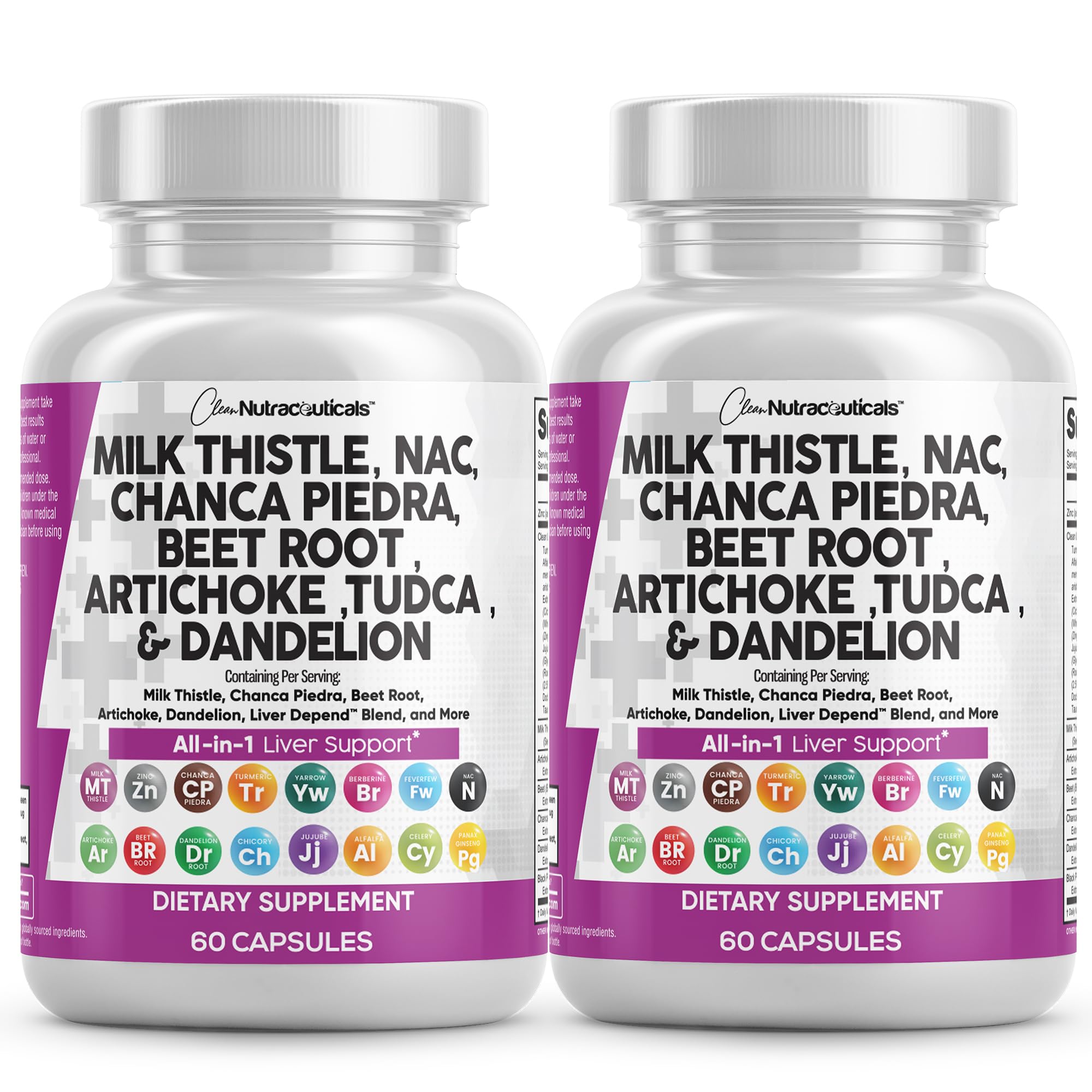 Clean Nutraceuticals Milk Thistle Capsules for liver support and wellness.
