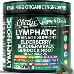 Clean Nutraceuticals lymphatic support bottle with capsules for daily cleansing