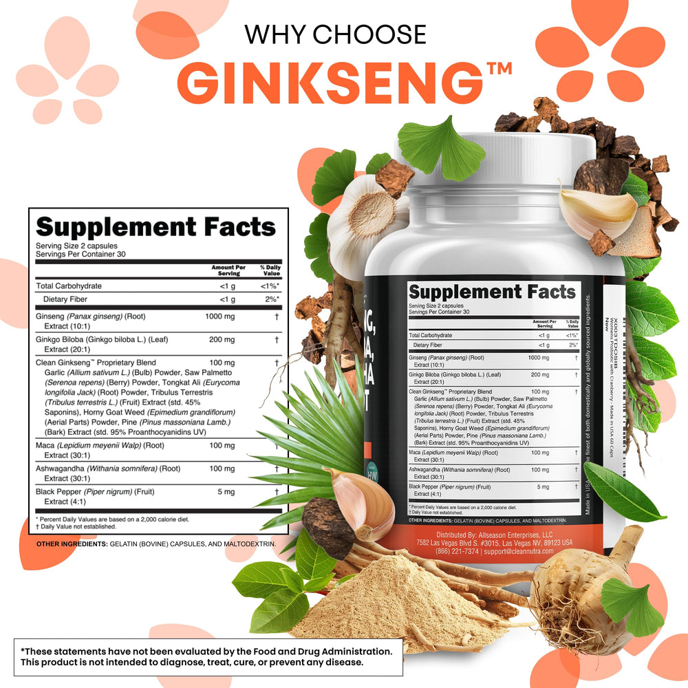 Clean Nutraceuticals Maca root capsules emphasizing energy and everyday vitality