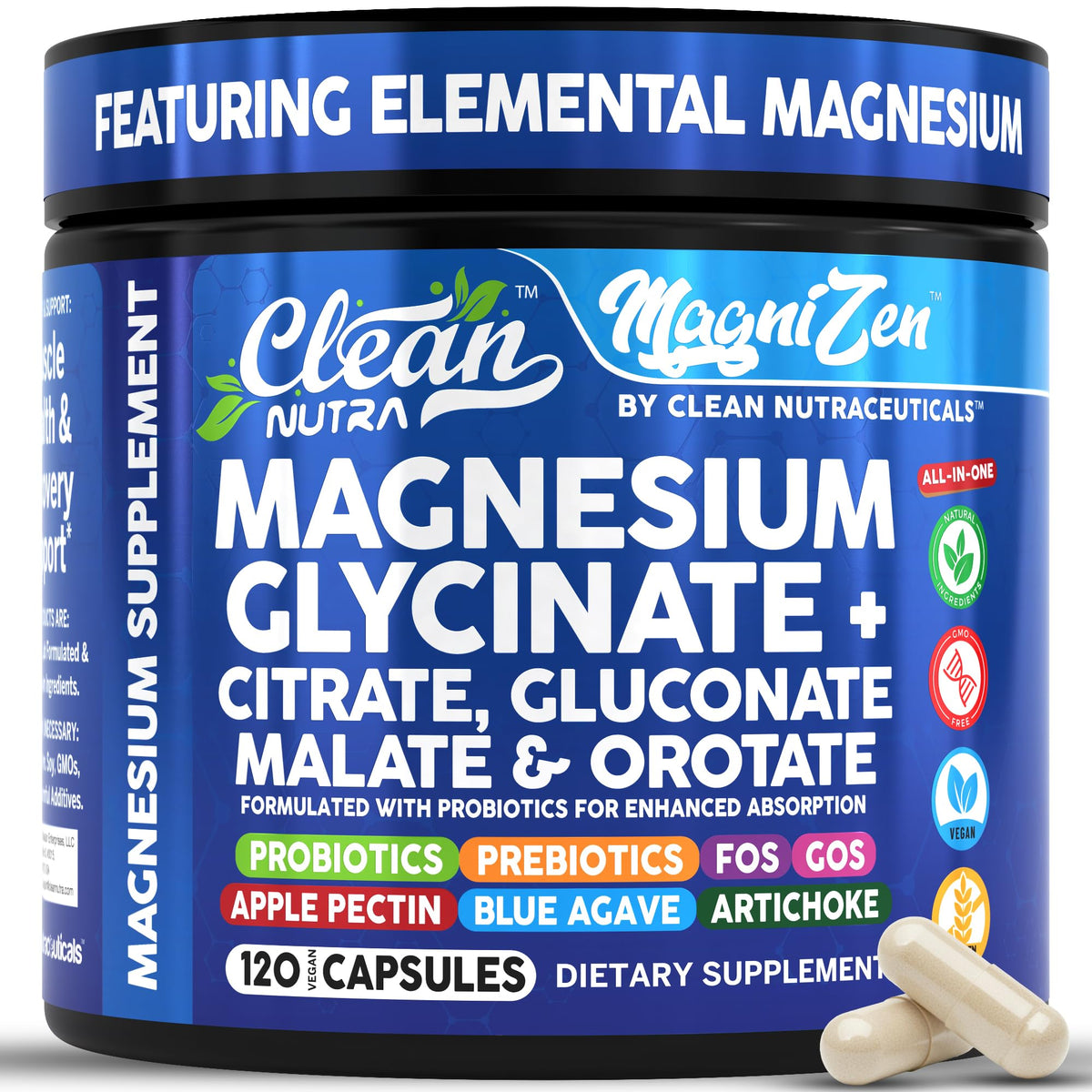 Clean Nutraceuticals magnesium multi-source bottle indicating broad magnesium support