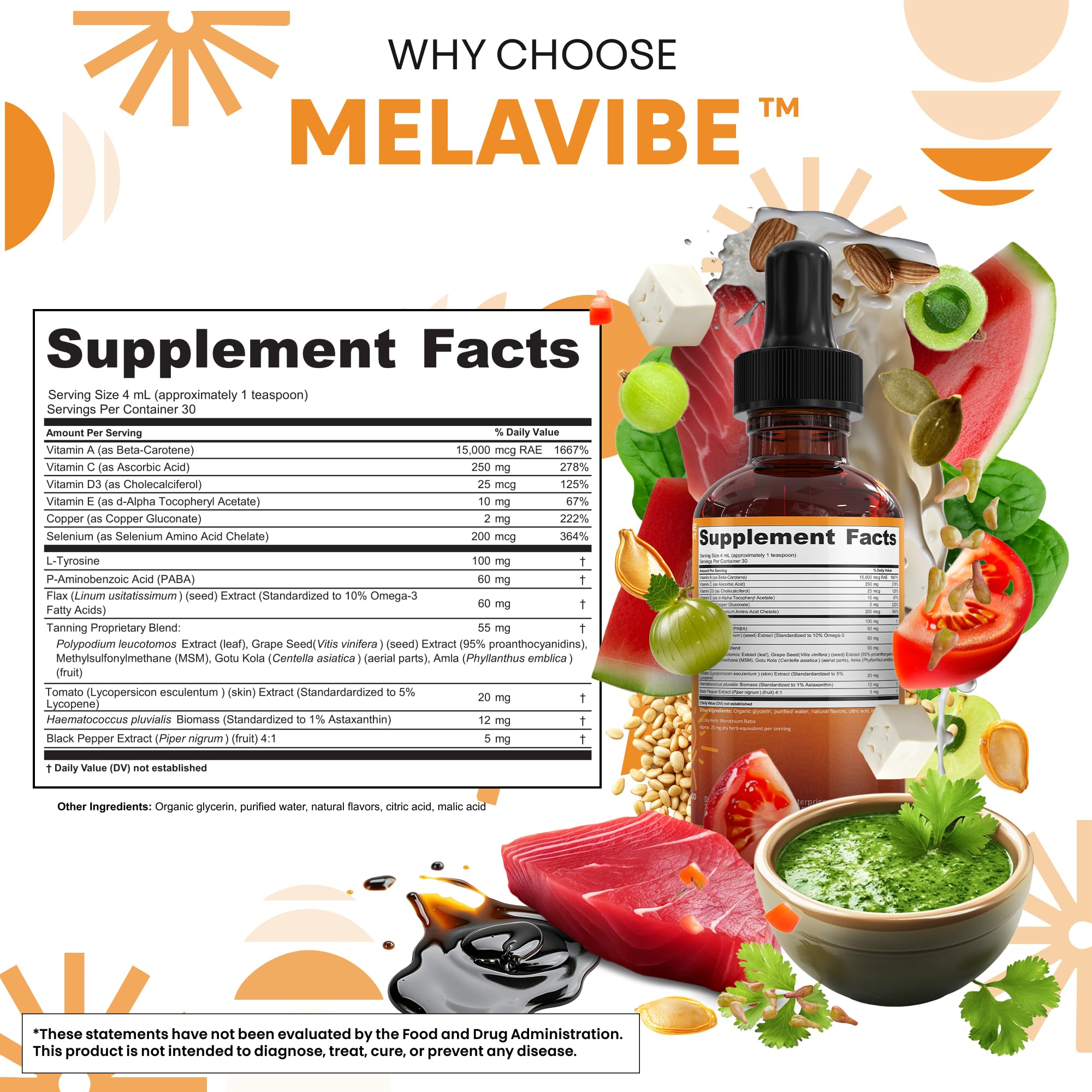 Clean Nutraceuticals MelaVibe peach mango flavor drops suit tasty daily use.