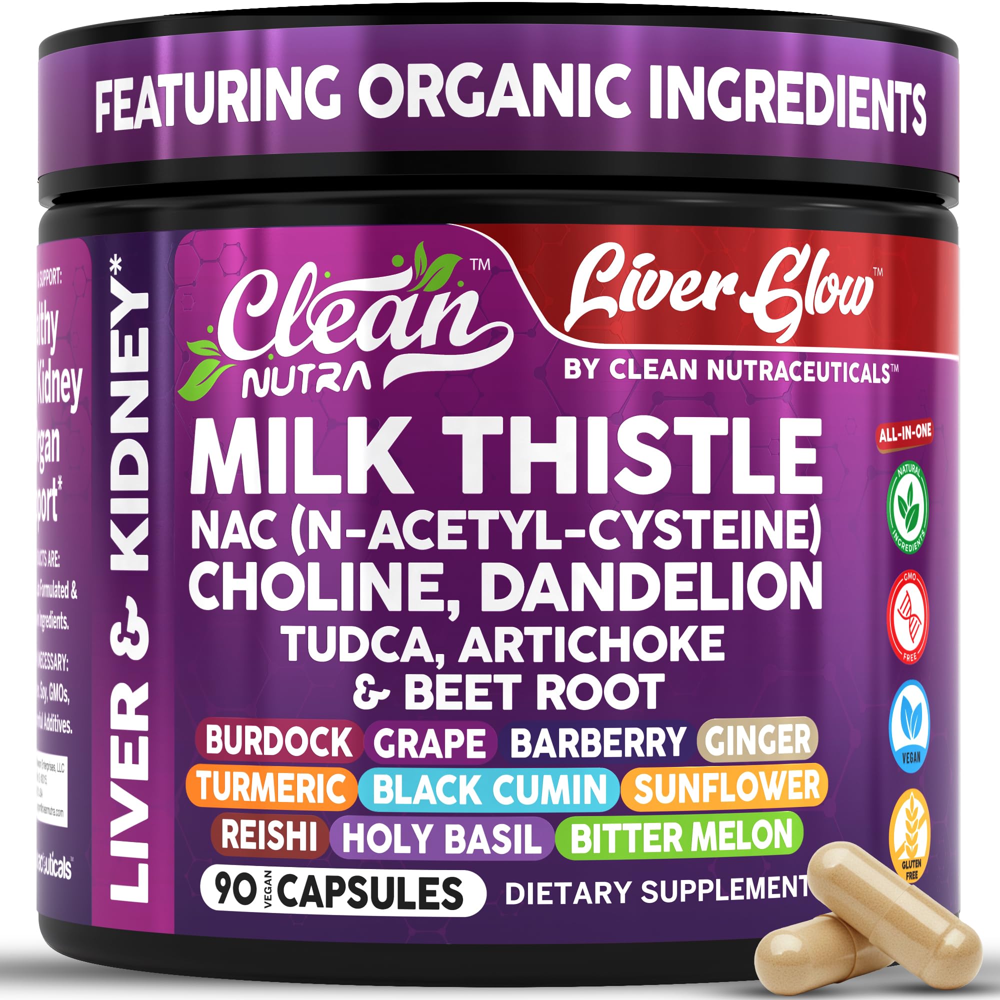 Clean Nutraceuticals milk-thistle bottle for daily liver support and detox-friendly routine
