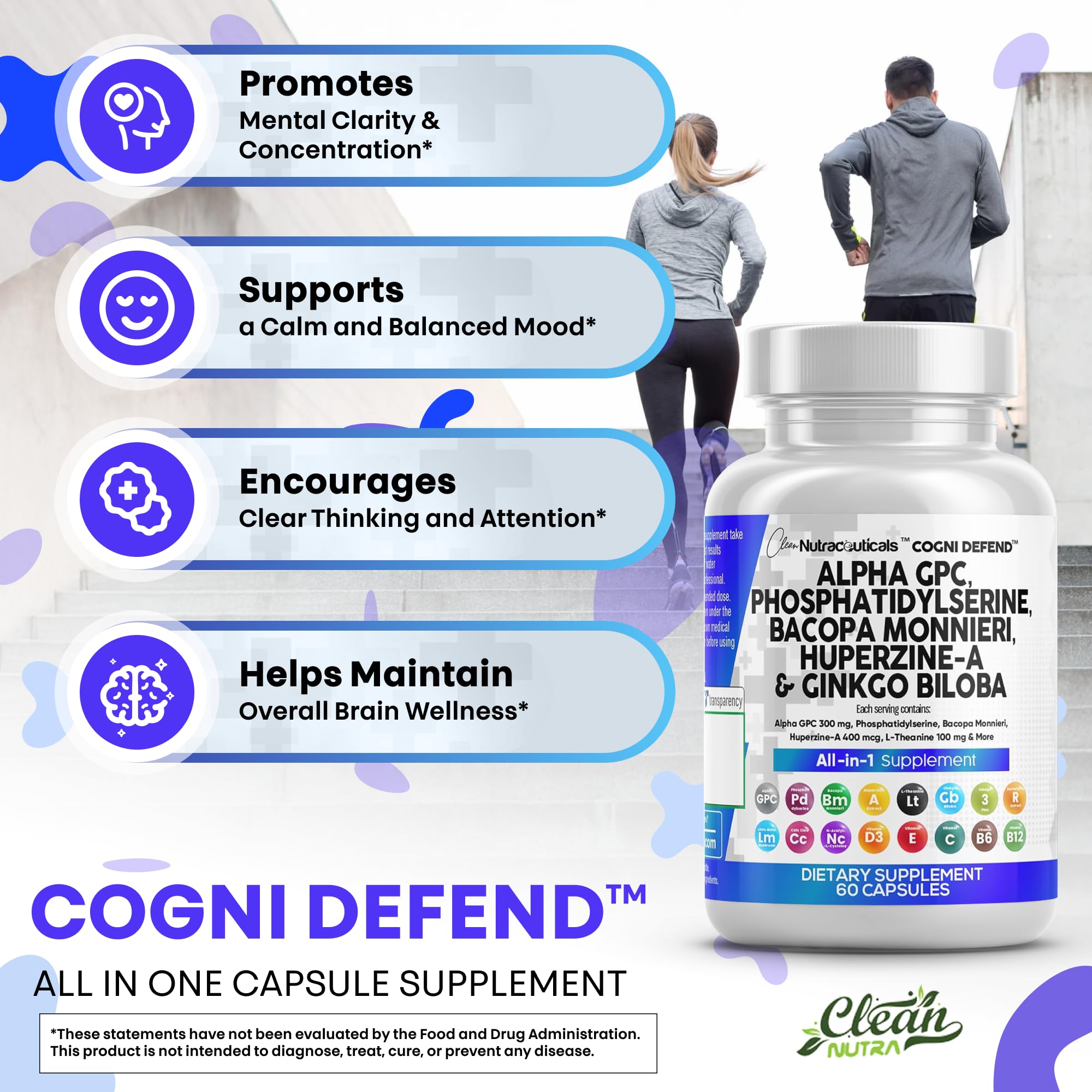 Clean Nutraceuticals NAC vitamin C B D E capsules for antioxidant support.