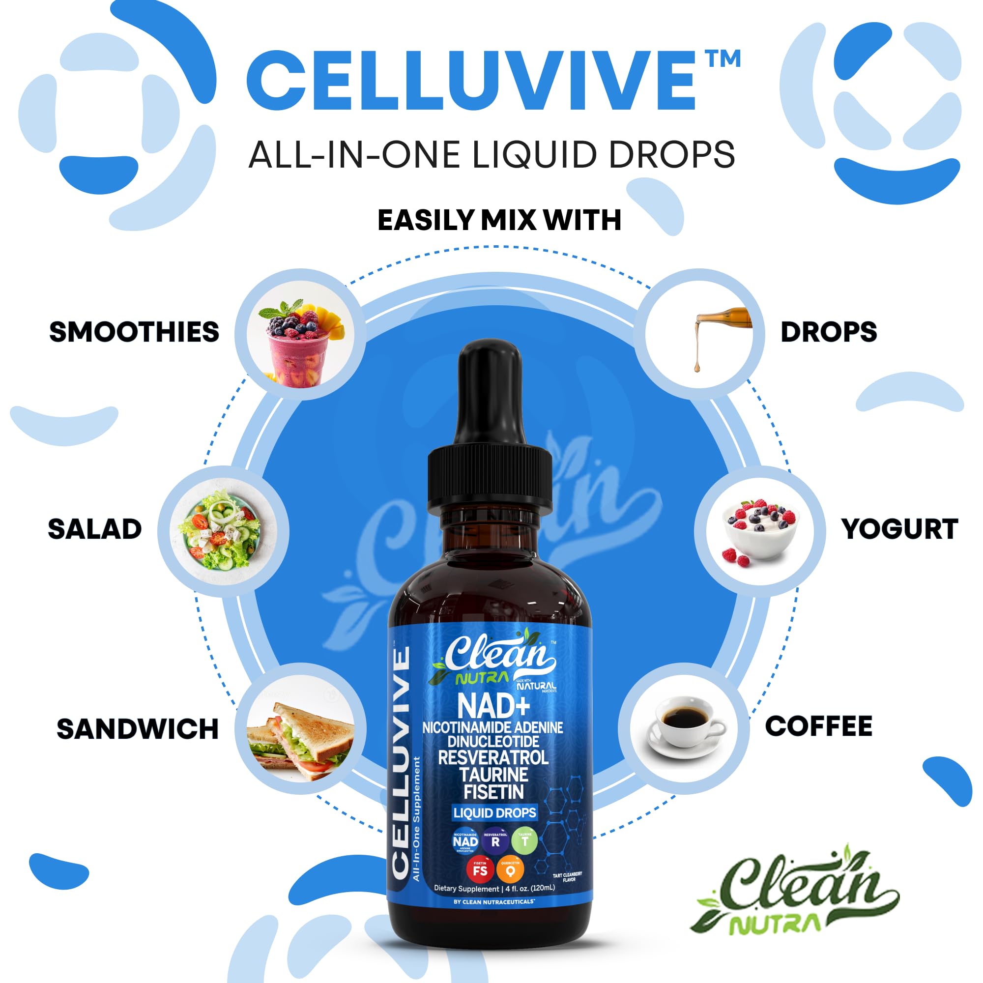 Clean Nutraceuticals NAD Liquid Drops dispense action shows simple use