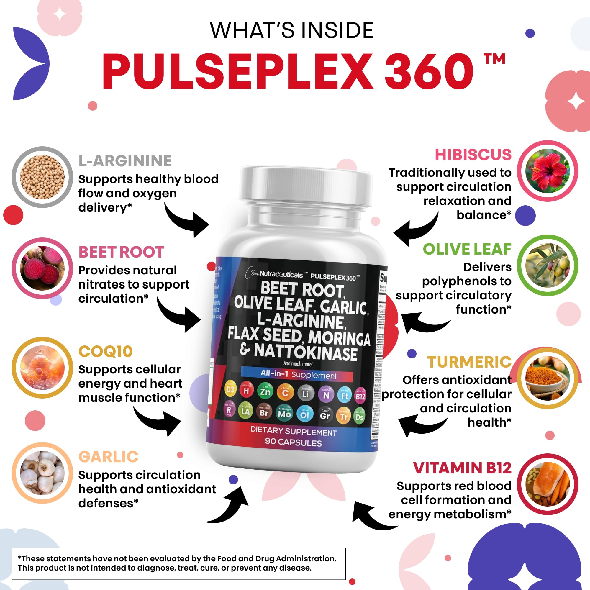 Clean Nutraceuticals olive leaf garlic complex with antioxidant-rich formulation for wellness.