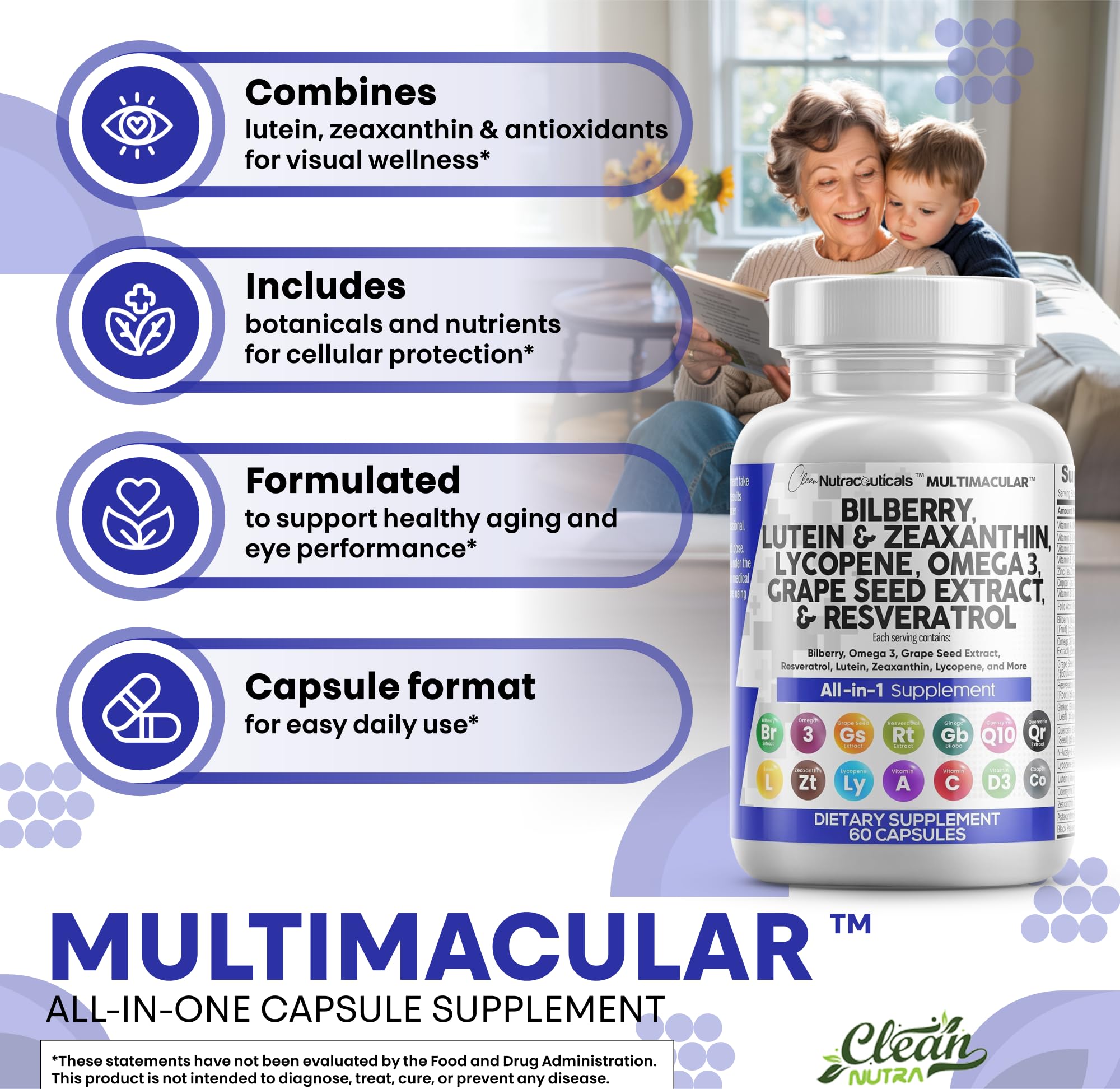 Clean Nutraceuticals Omega-3 softgels for healthy eye response