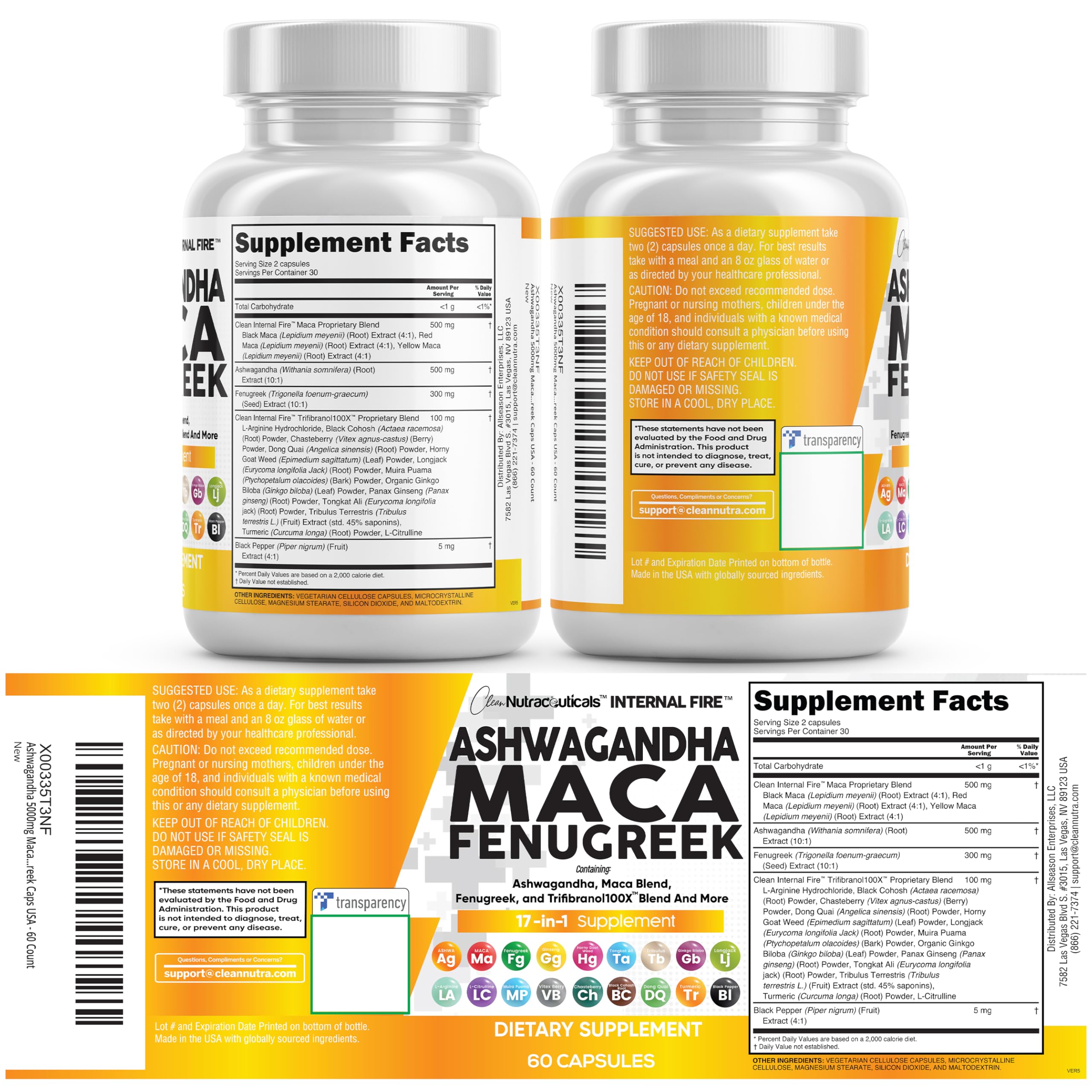 Clean Nutraceuticals product on desk with bottle and capsules lifestyle shot