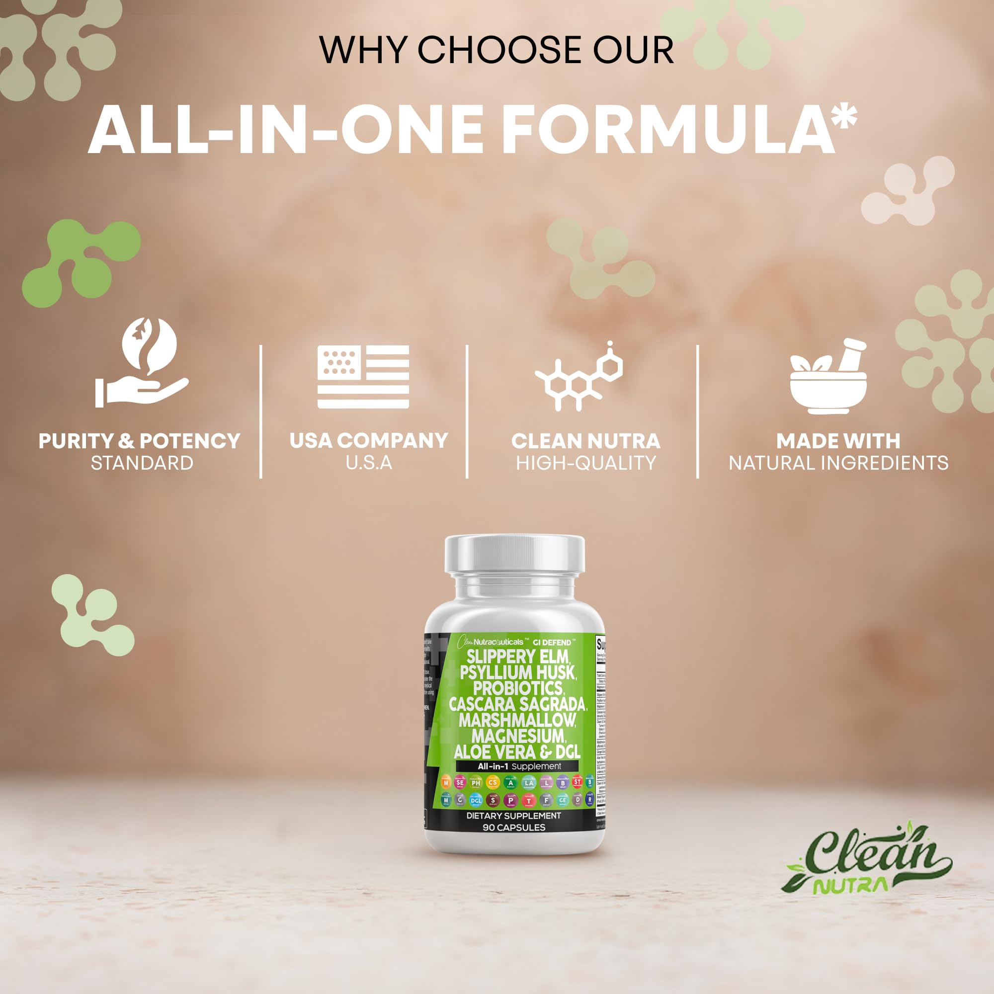 Clean Nutraceuticals Packaging Box communicates all-in-one digestive formula for on-the-go use