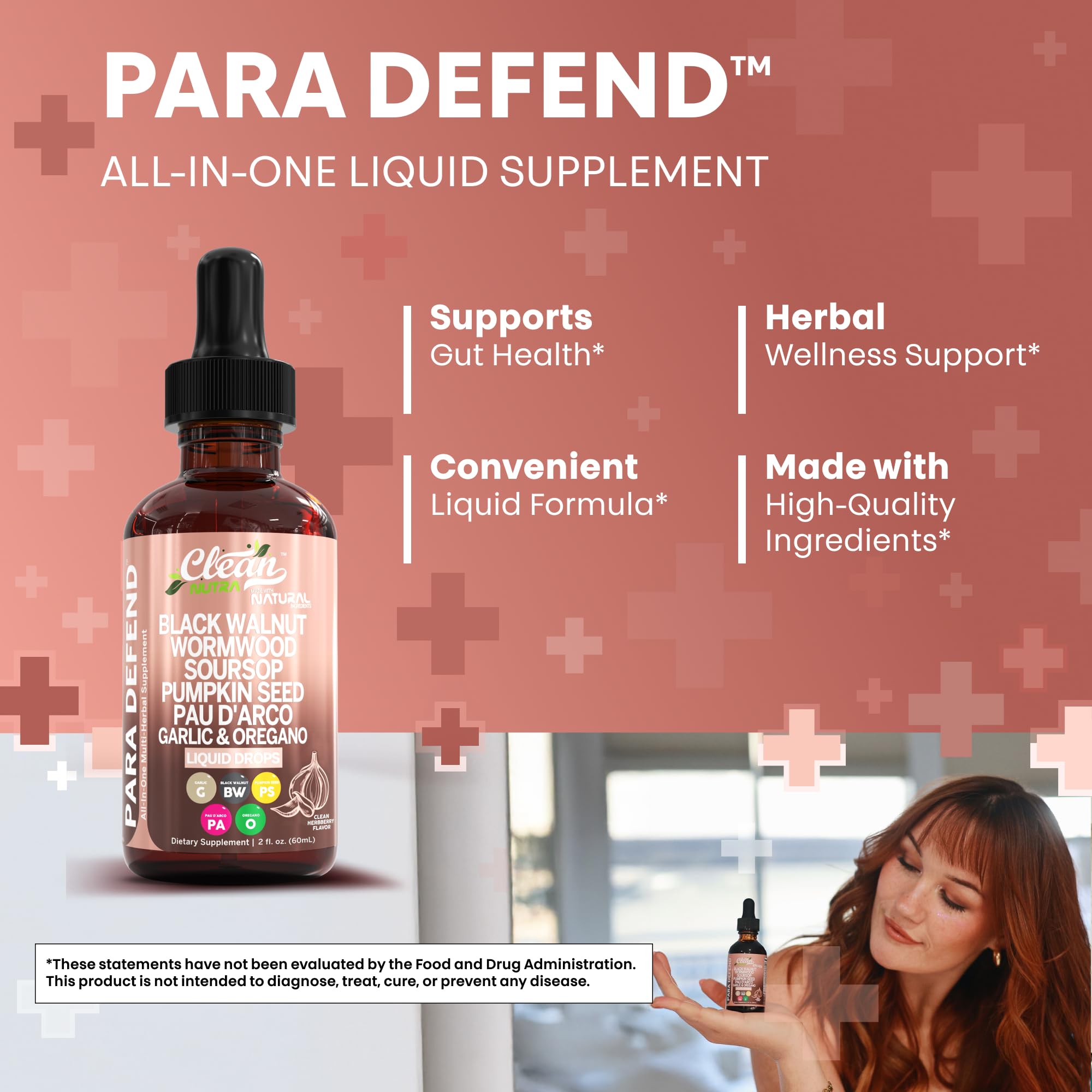 Clean Nutraceuticals Pau D'Arco Drops bottle complements routine wellness.