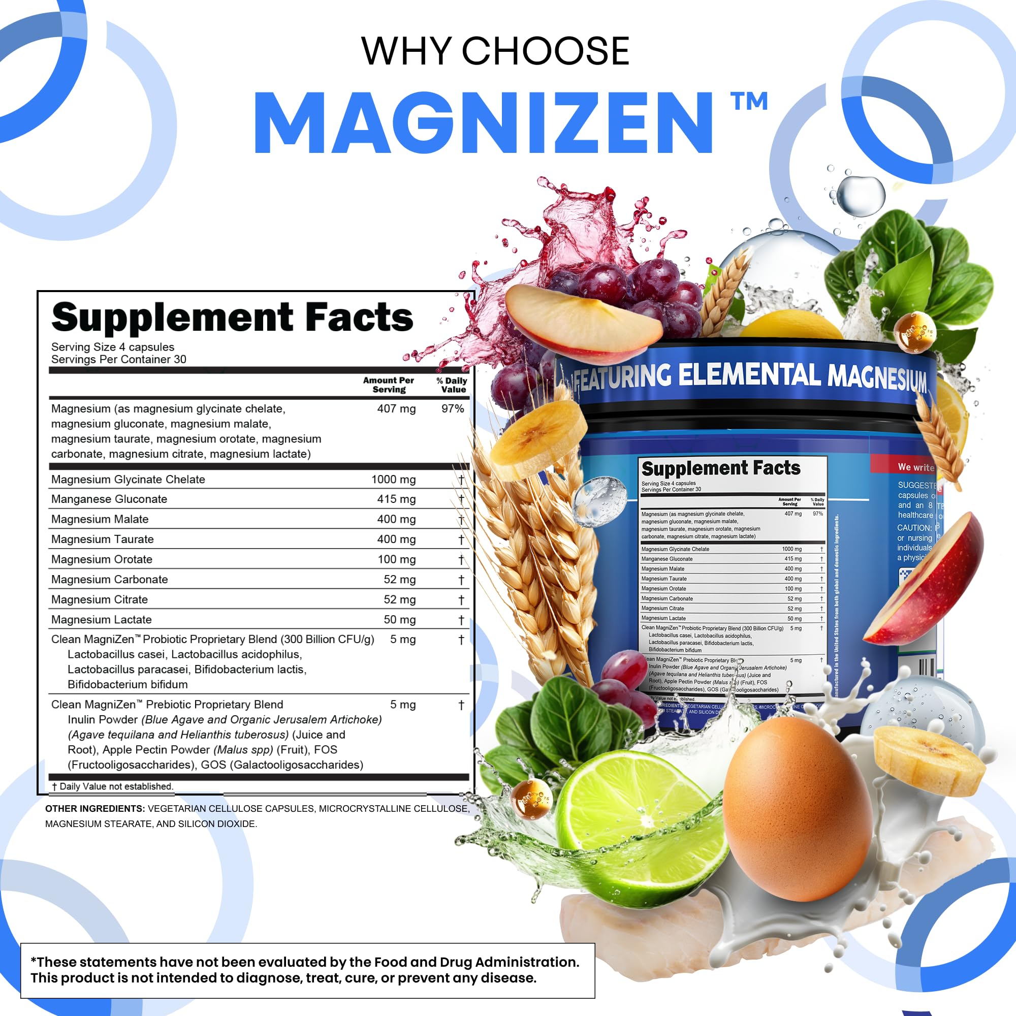 Clean Nutraceuticals prebiotic fiber blend with apple pectin and GOS for gut health
