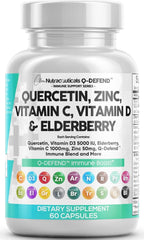 Clean Nutraceuticals bottle of Quercetin Zinc Vitamin C Vitamin D Bromelain Elderberry with rapid immune support