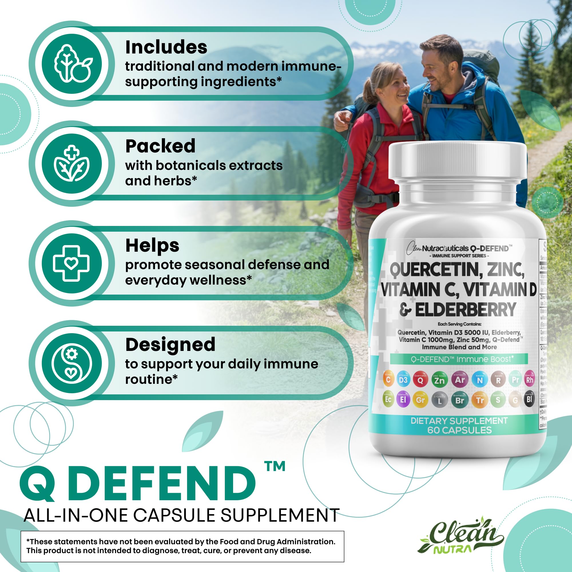 Immune bottle from Clean Nutraceuticals on a table suggesting daily support