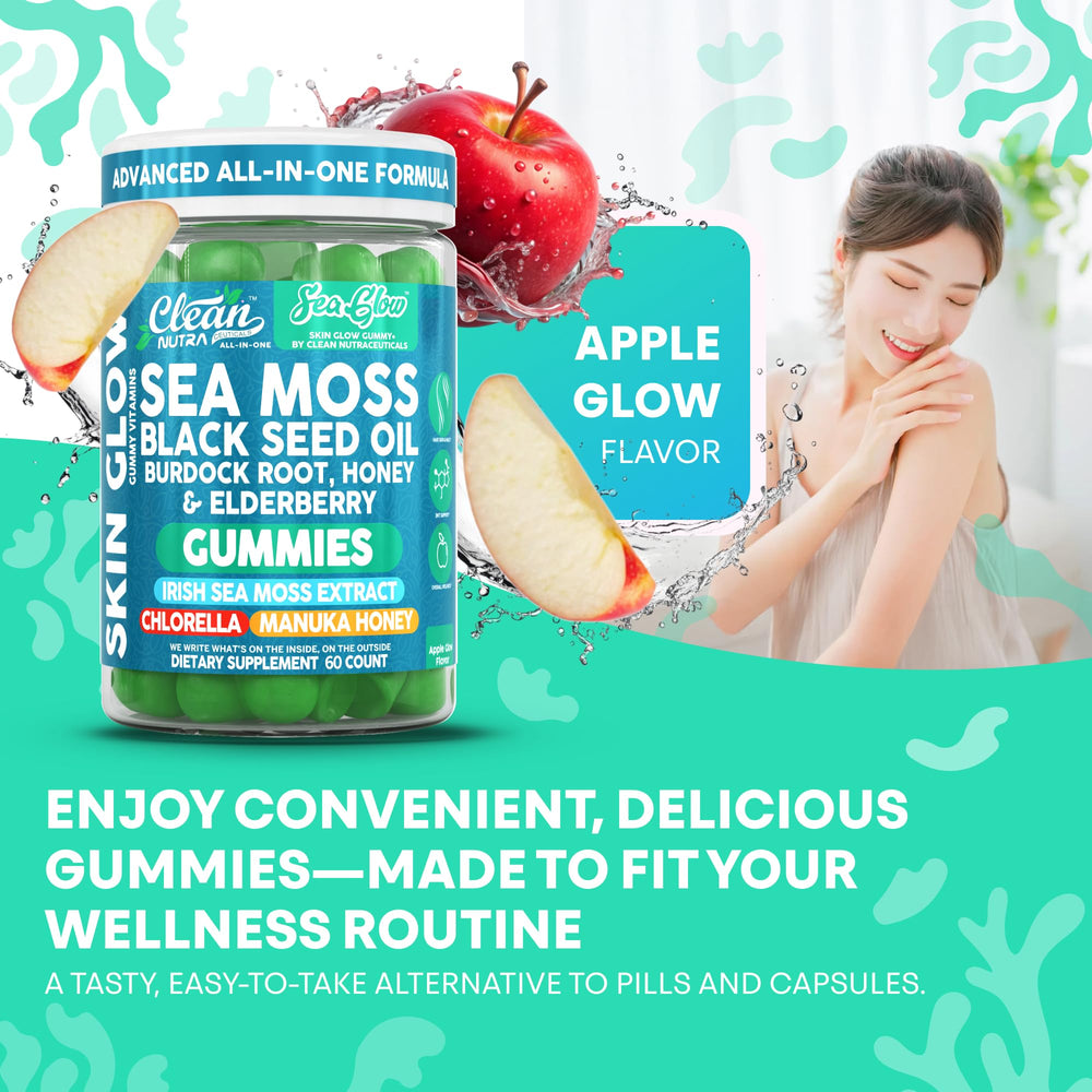 Ashwagandha-infused Sea Glow Gummies with honey sweetness for balanced energy.