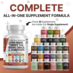 Capsules pile shows convenient two-capsule daily dosage.