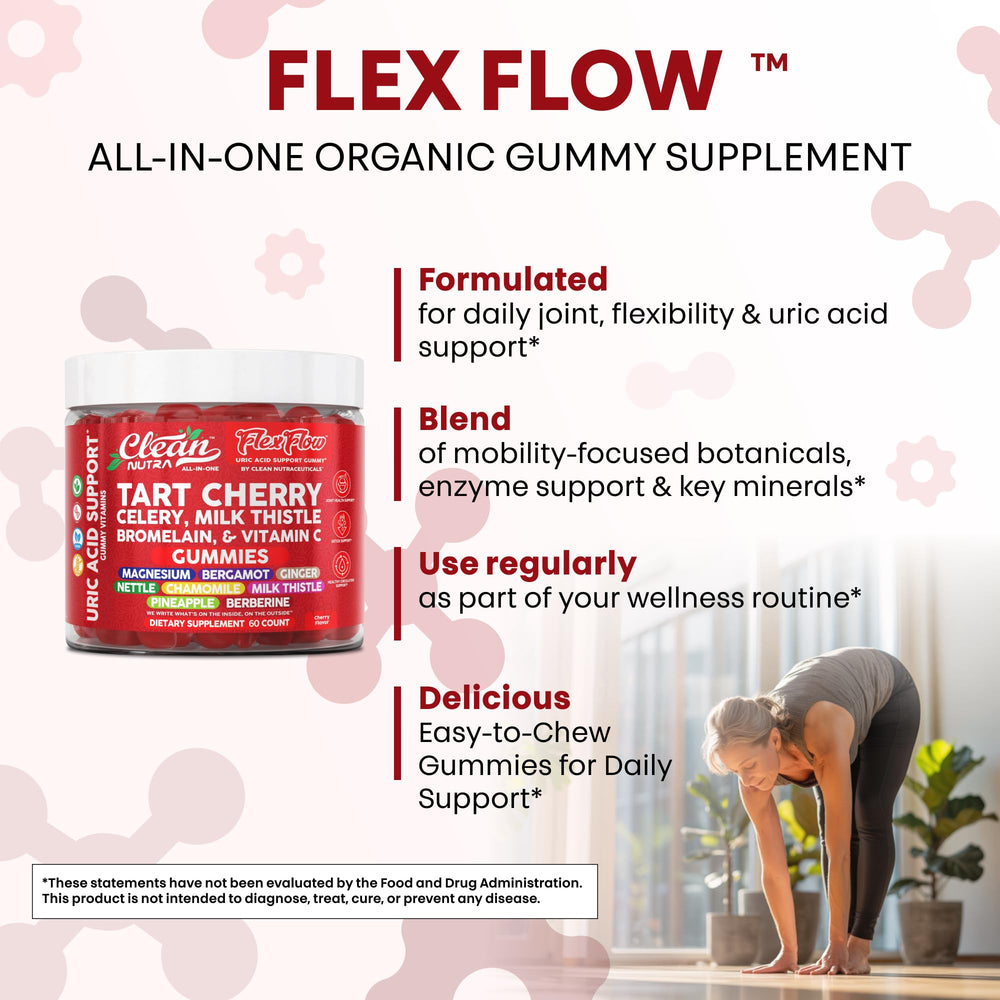 Clean Nutraceuticals tart cherry gummies glass of water shows convenient daily consumption