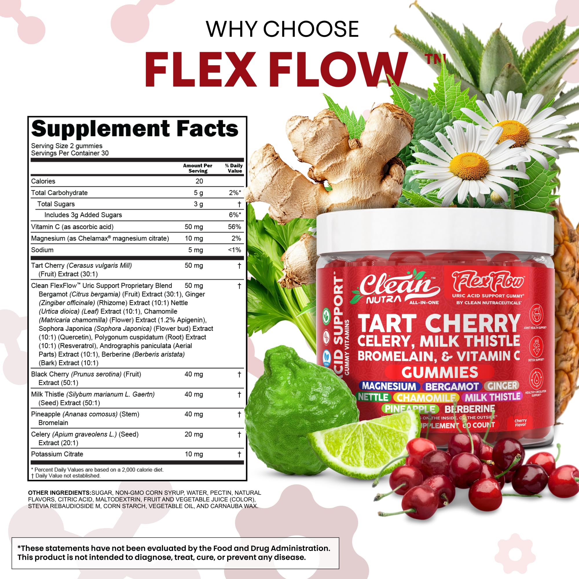 Clean Nutraceuticals tart cherry gummies gummy closeup reveals cherry flavor and soft texture