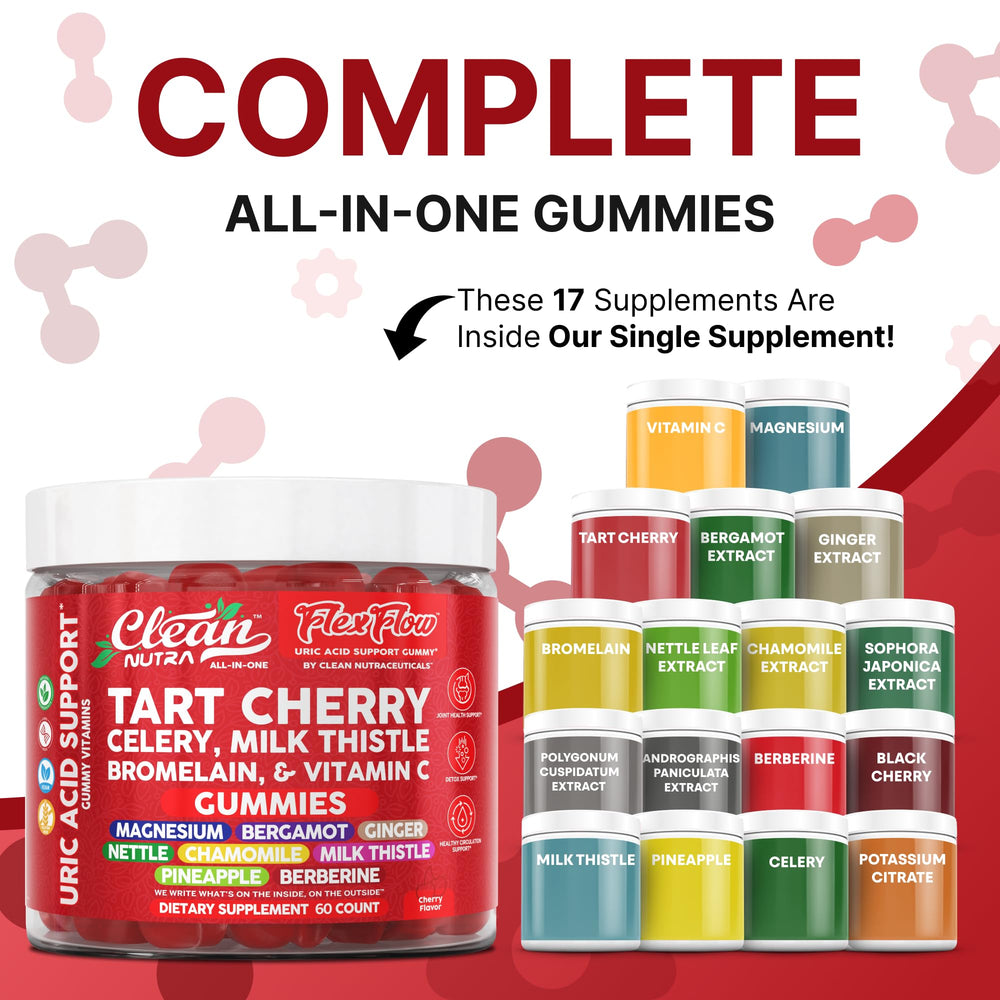 Clean Nutraceuticals tart cherry gummies pack closeup highlighting tasty wellness on the go
