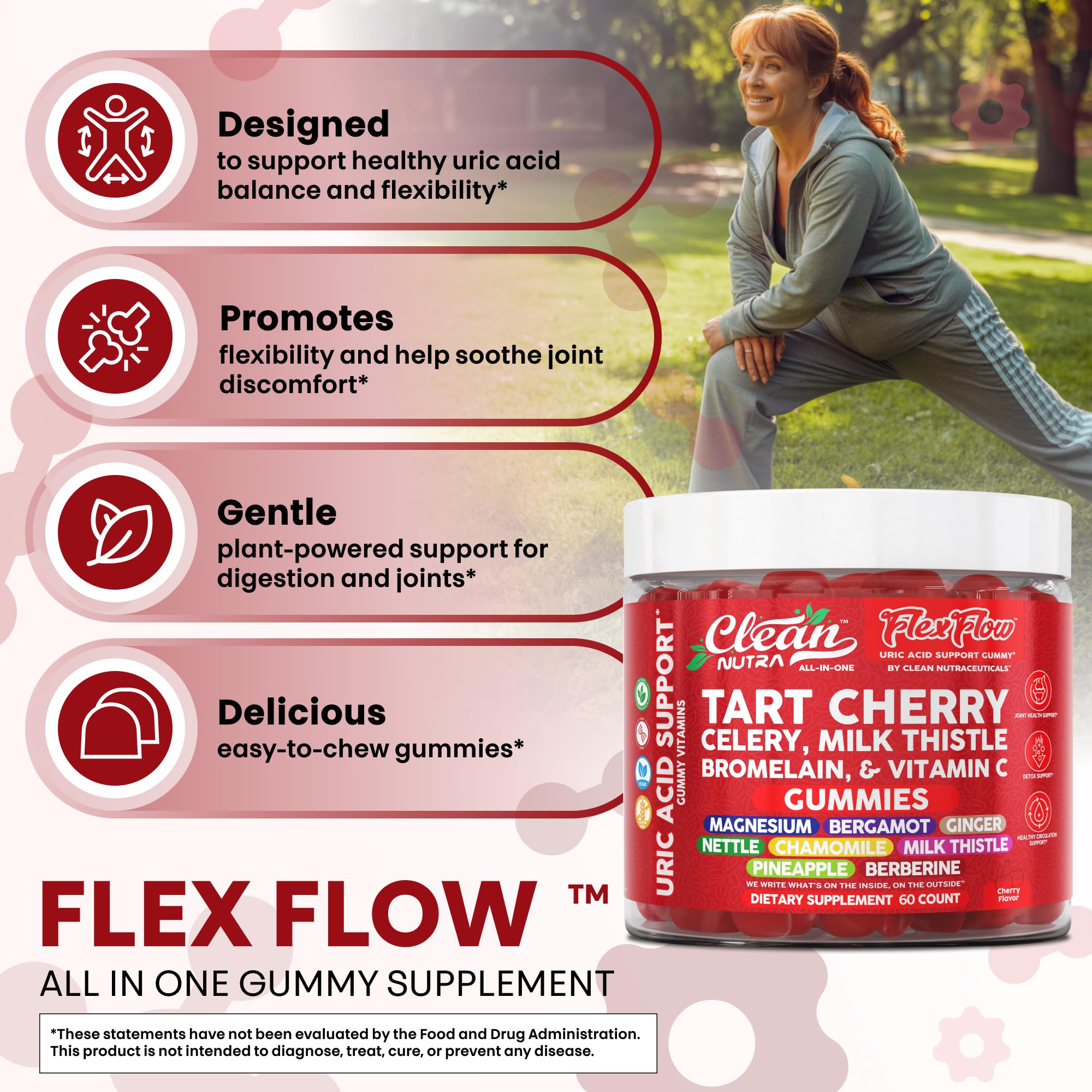 Clean Nutraceuticals tart cherry gummies USA-made label for trusted quality