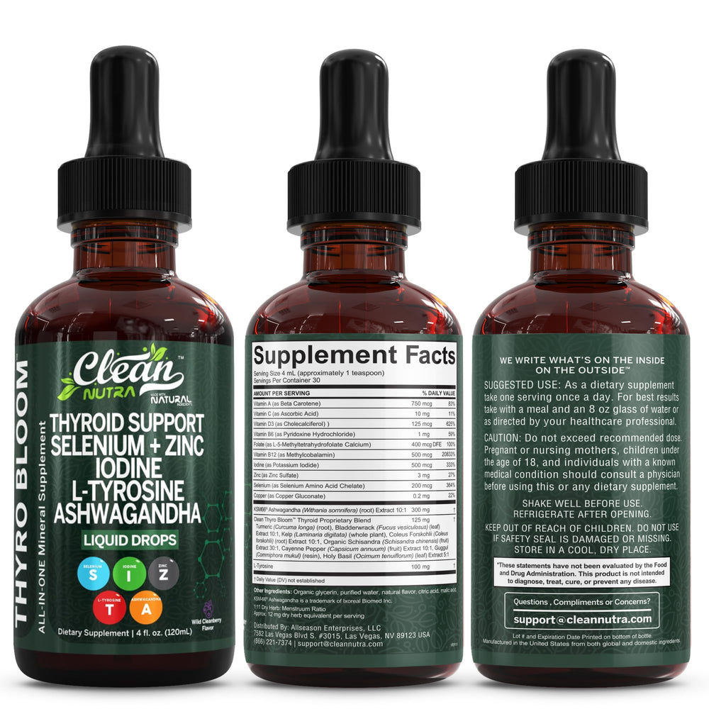 Clean Nutraceuticals Thyro Bloom drops application close up easy use