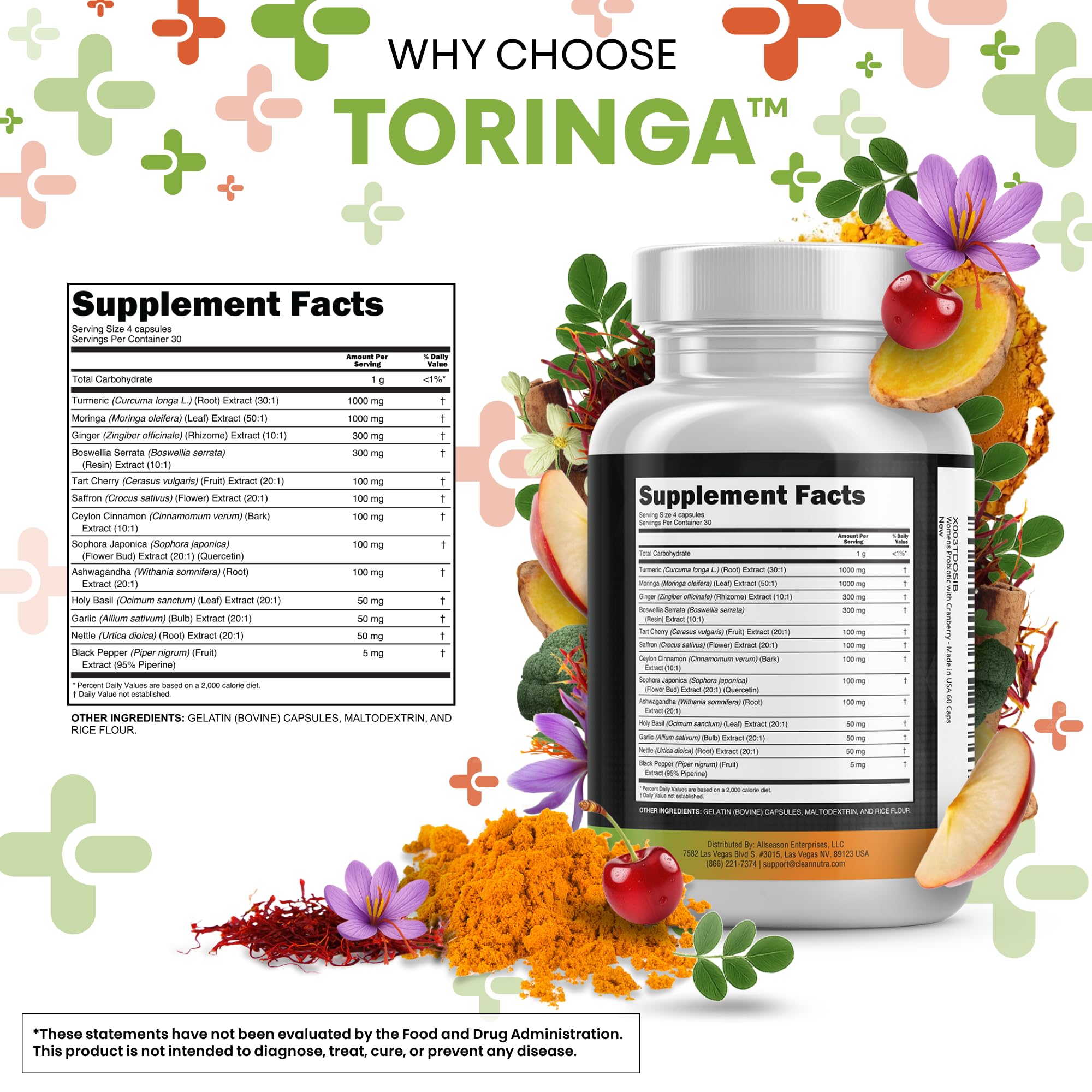 Clean Nutraceuticals Toringa boswellia-extract-pack features potent botanical blend.