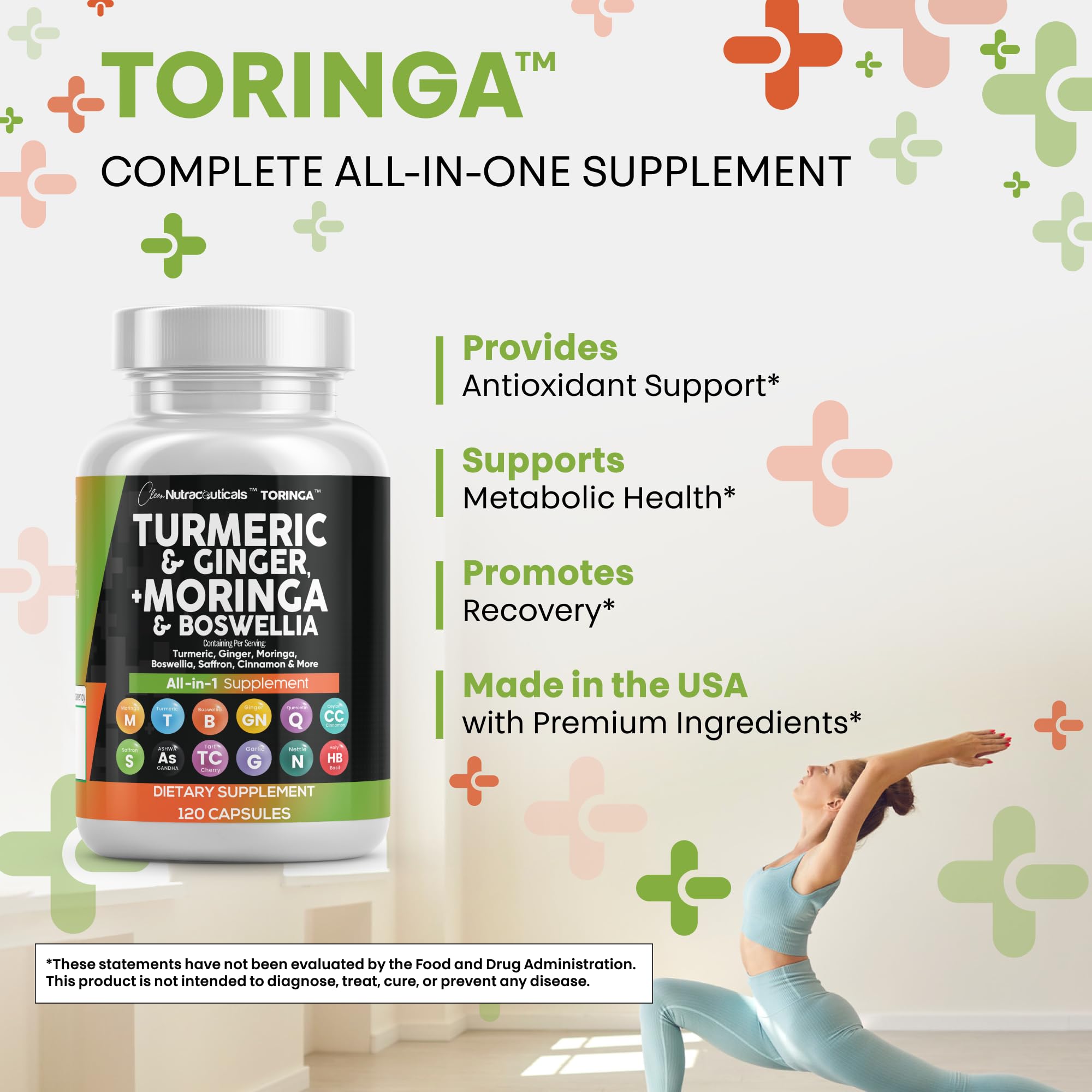 Clean Nutraceuticals Toringa tart-cherry-jar suggests antioxidant-rich support.