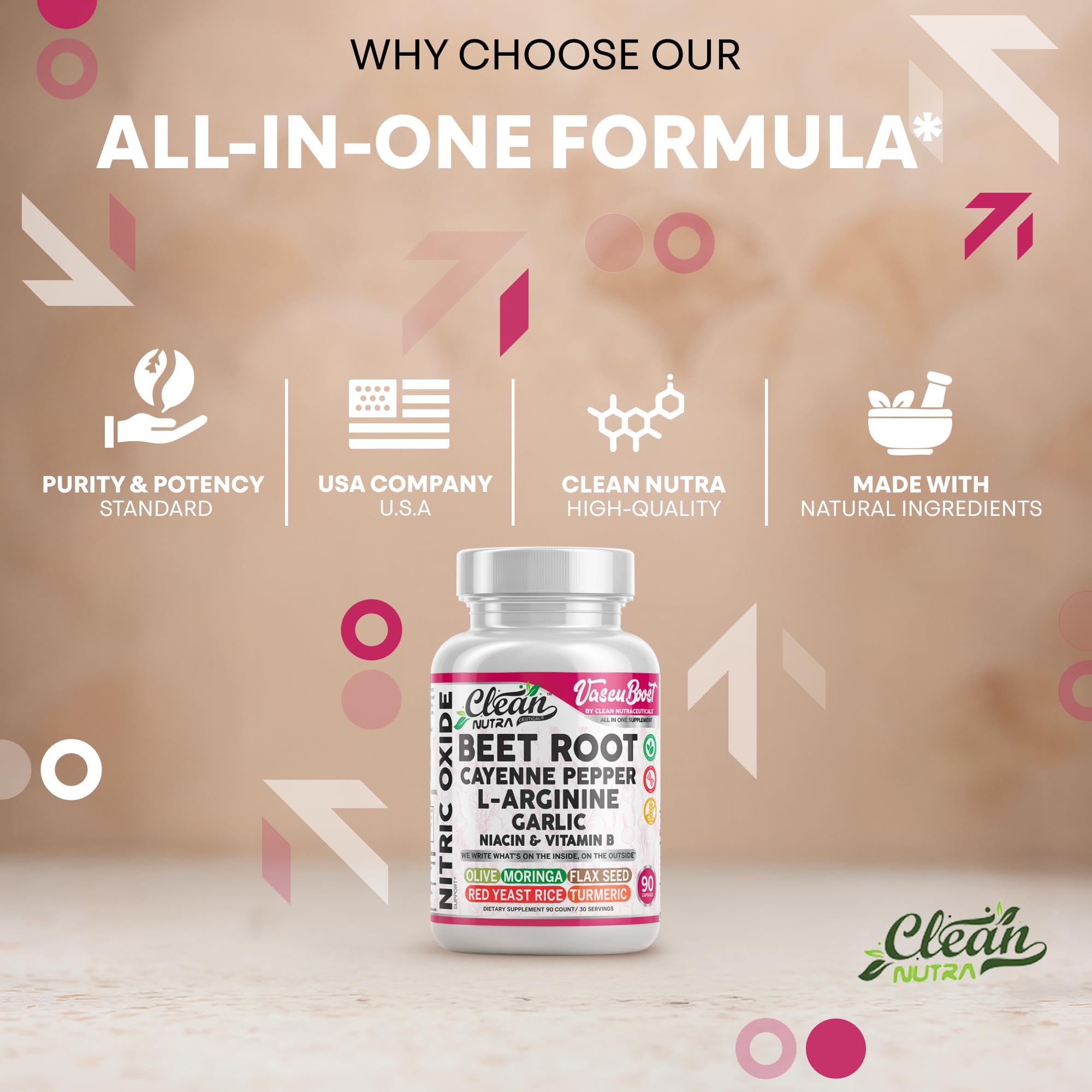 Clean Nutraceuticals Vascu Boost flax seed oil for plant-based omega support.