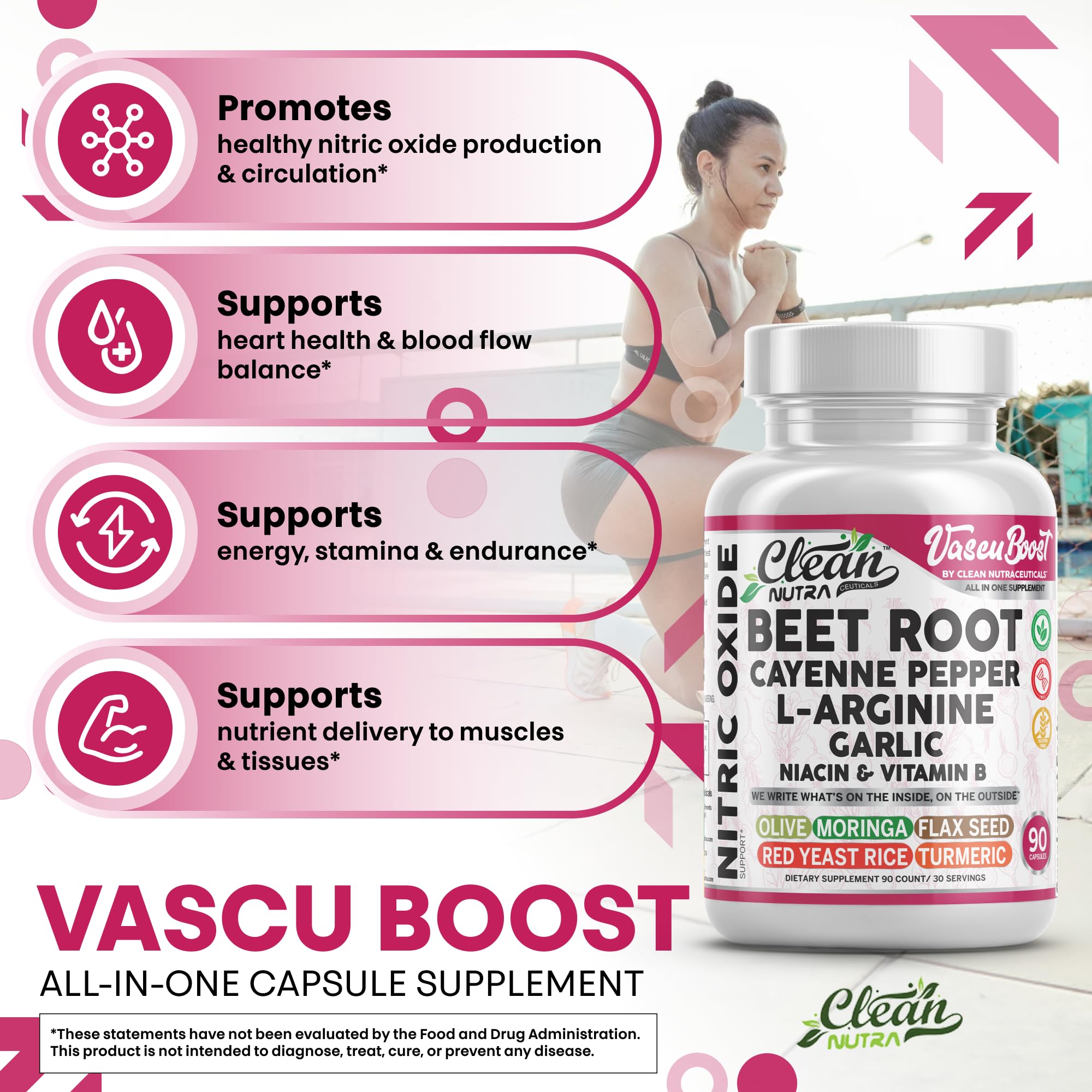 Clean Nutraceuticals Vascu Boost turmeric-curcumin blend supports healthy endothelium.