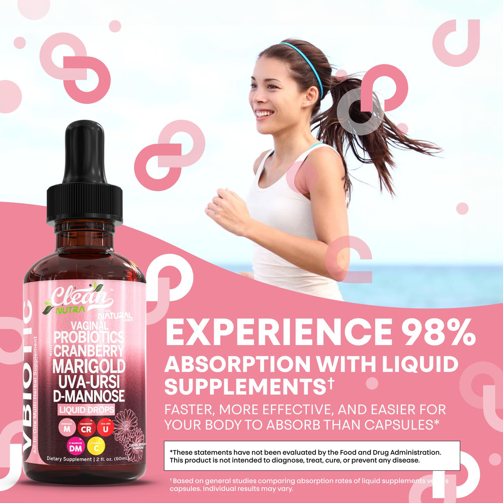 VBiotic bottle highlights daily all-in-one feminine care for busy routines.