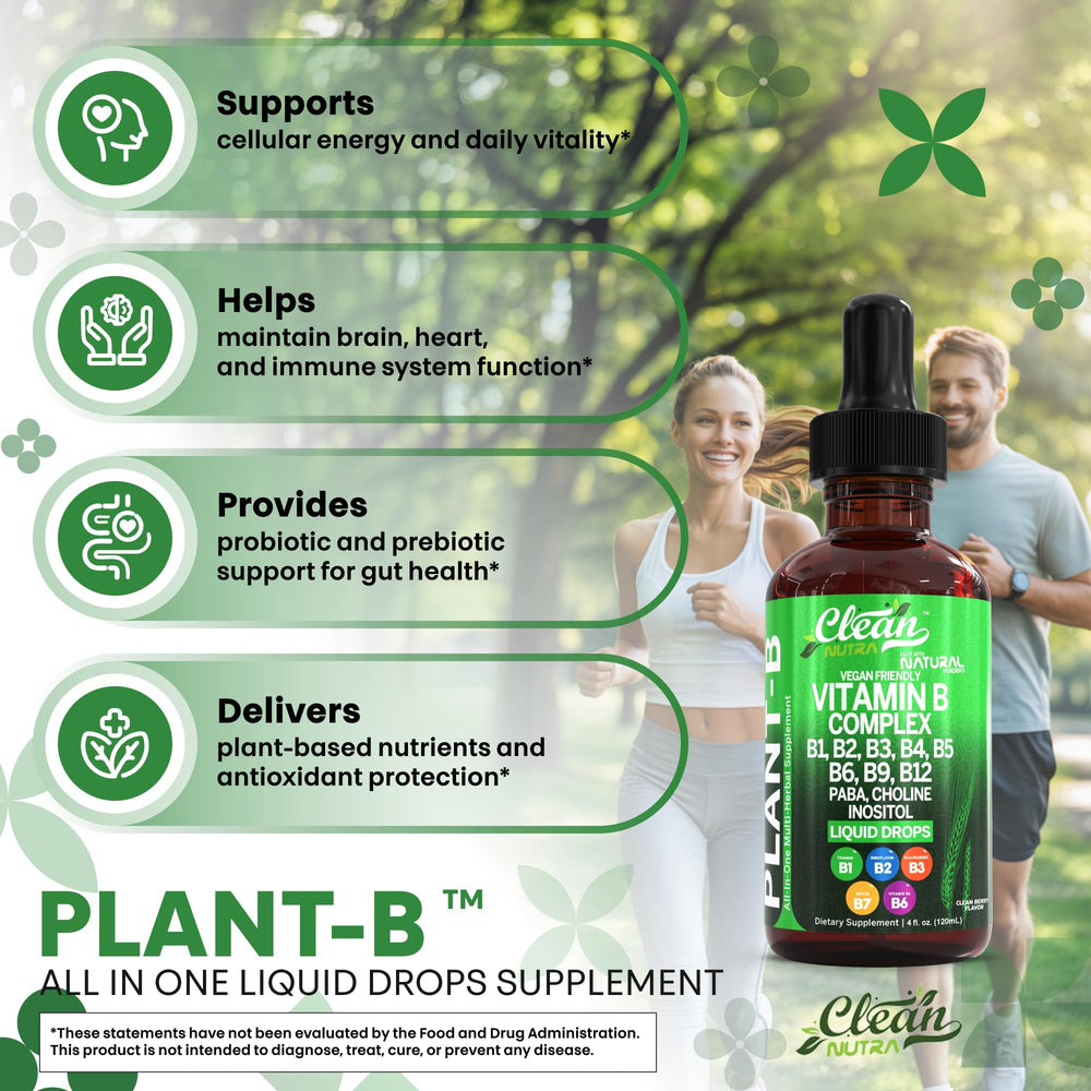 Clean Nutraceuticals Vitamin B Complex is convenient for busy adults at home.