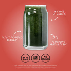 Clean Simple Eats Peachy Greens ingredients display with chlorella and spirulina