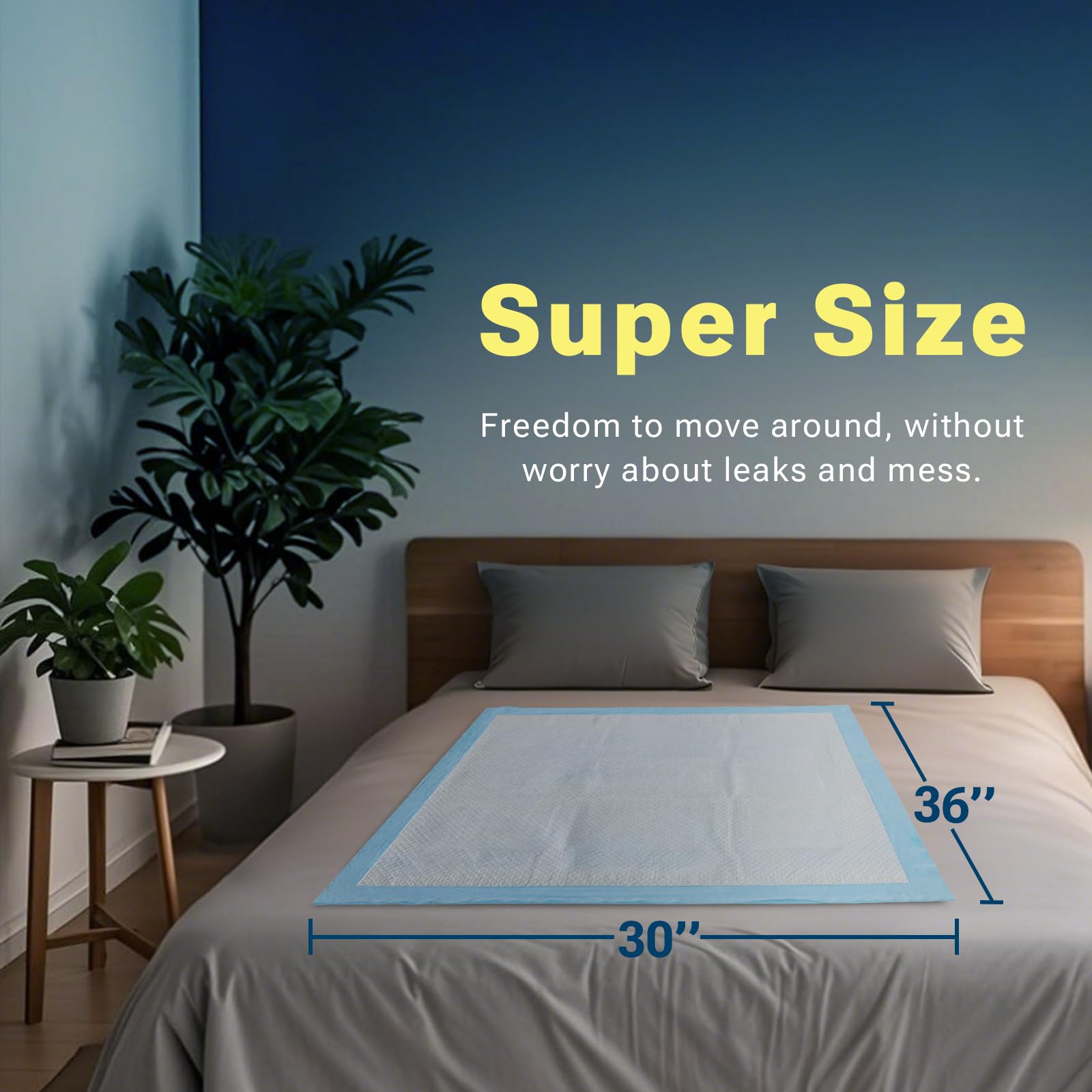 CLEAN SPACES bed pad easy disposal and cleanup after use.