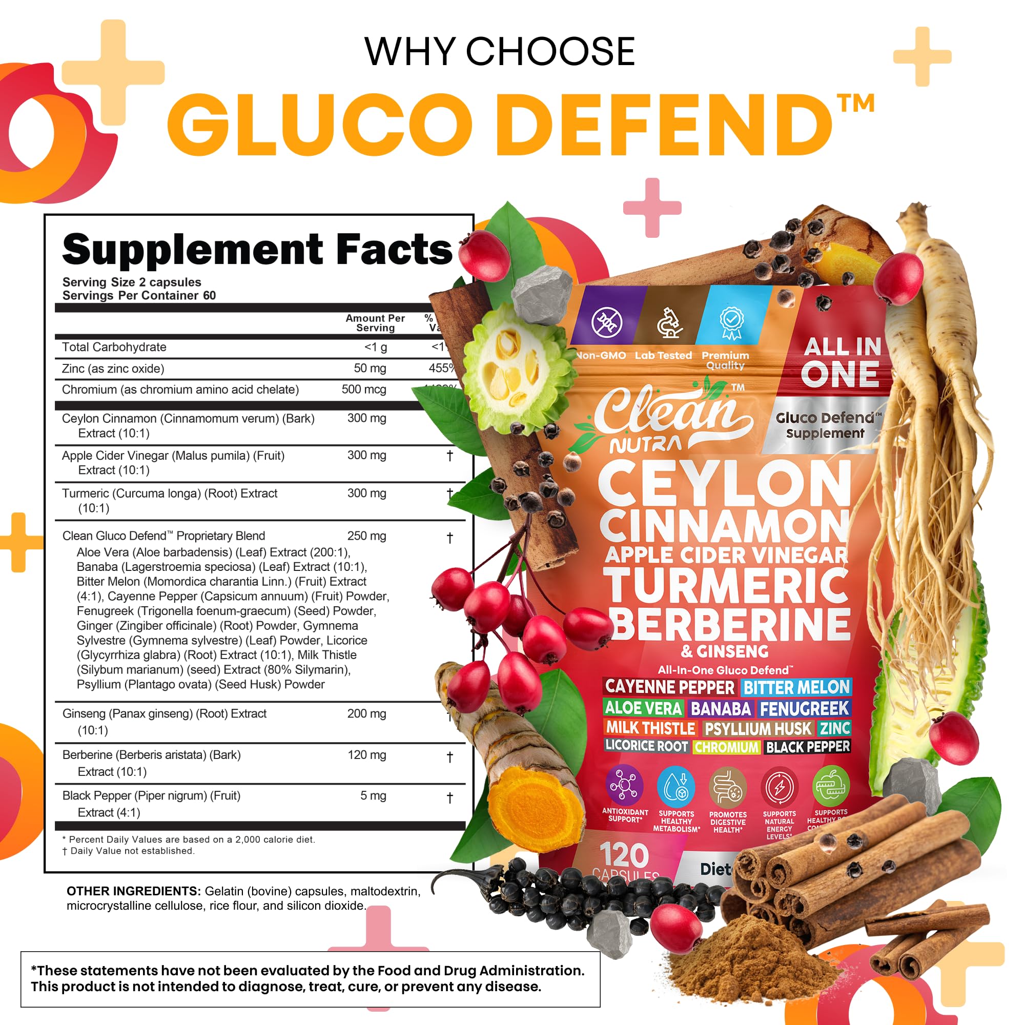 Clean Nutra Ginseng capsules bottle view implies sustained energy and focus