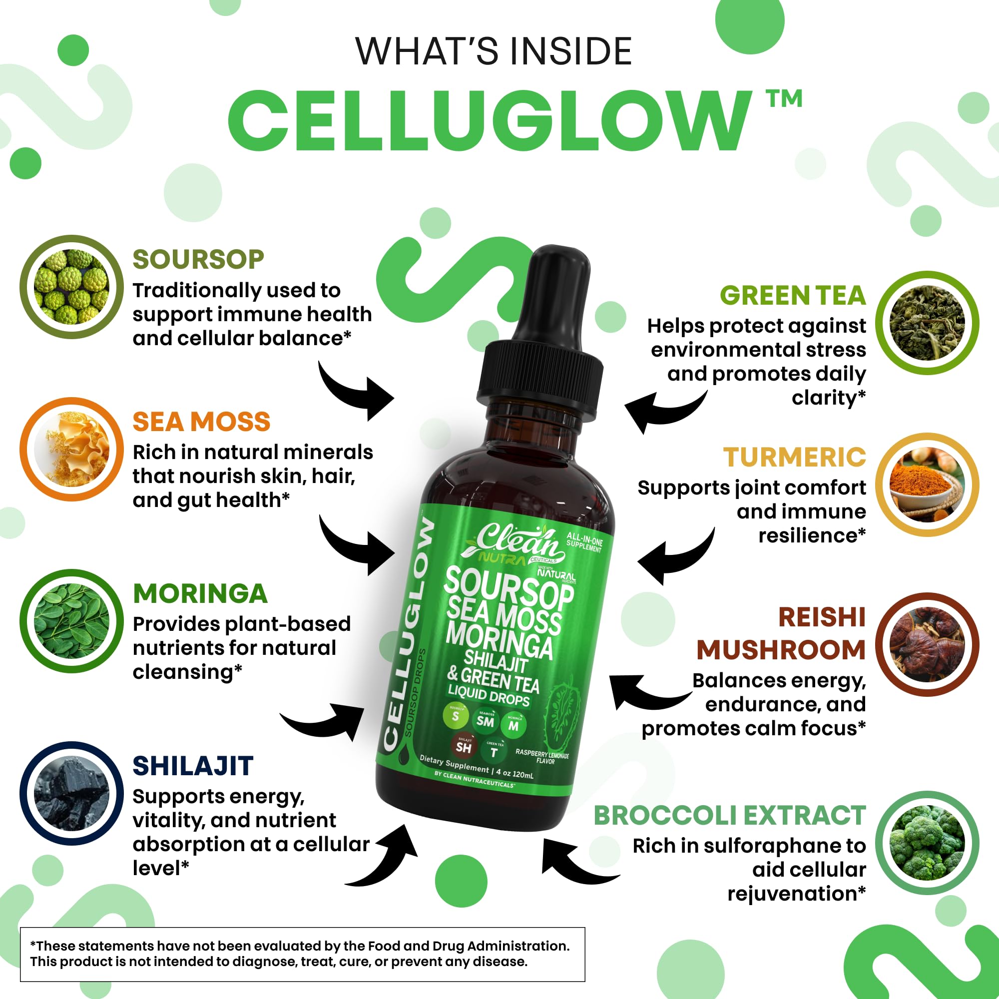 Clean Nutra Moringa Liquid Drops bottle showcasing adaptogens for balanced daily wellness